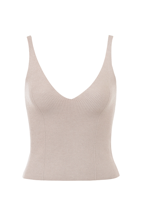 Biscuit Wool Cashmere Camisole Top