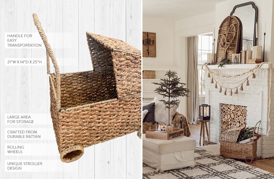 Rattan Stroller Basket