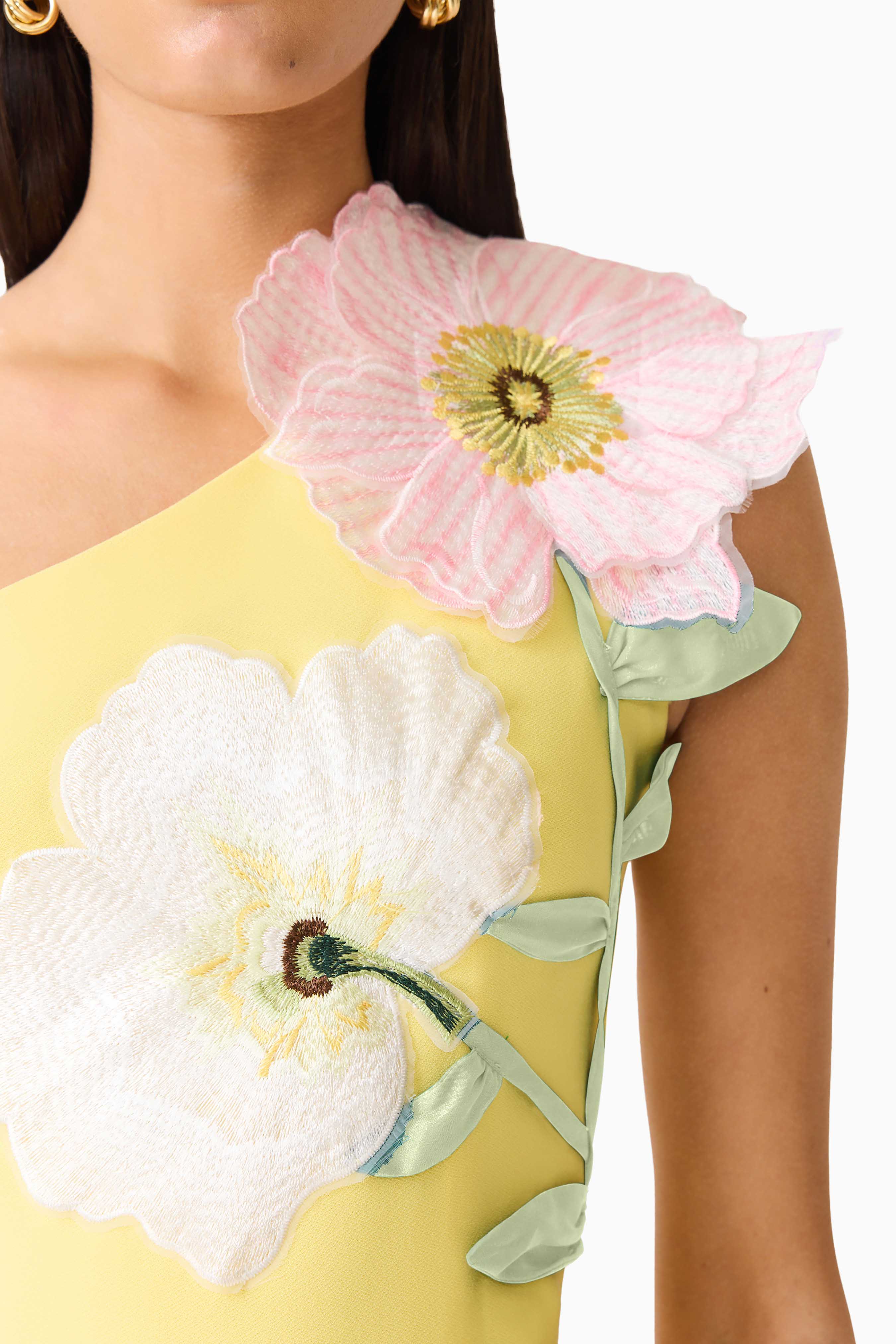 Hope One Shoulder Mini Dress in Yellow