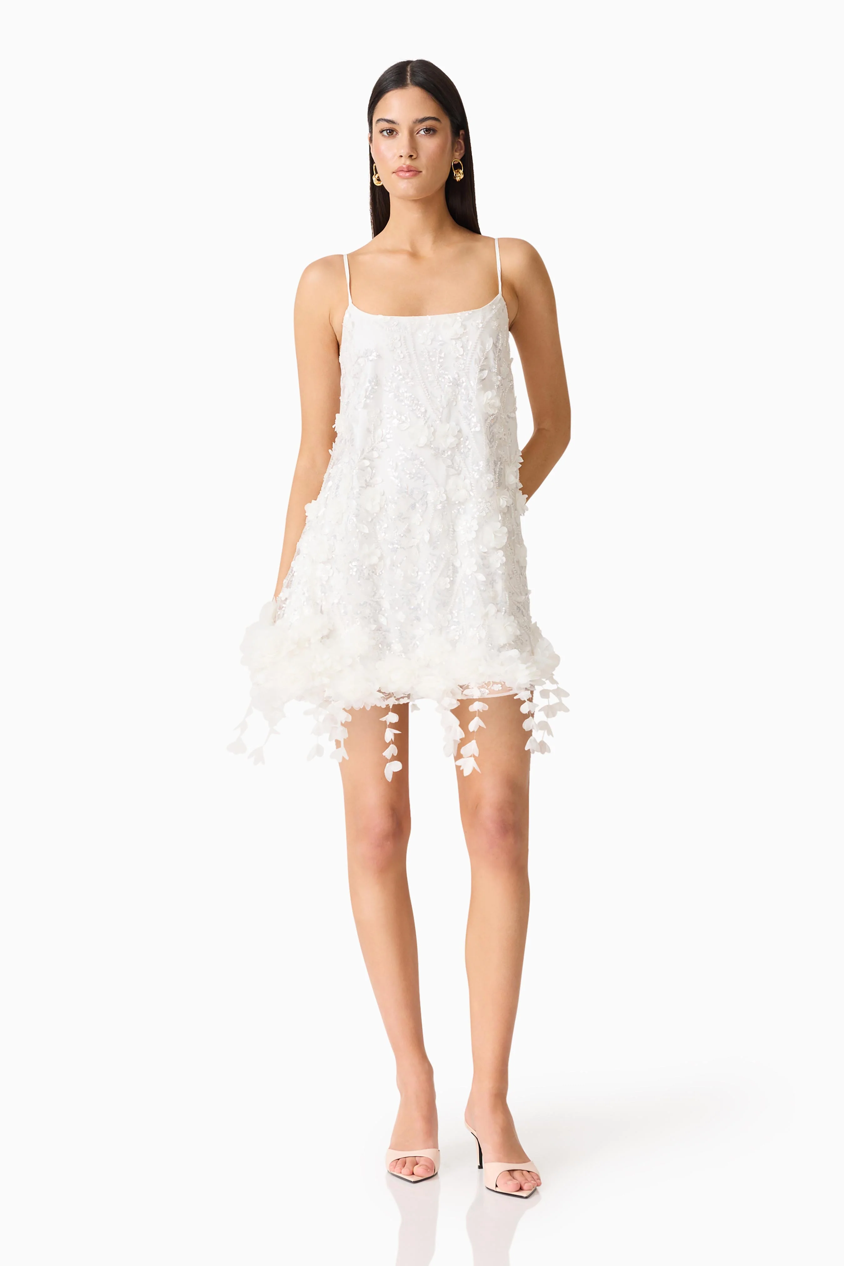 Rina Shift Mini Dress in White