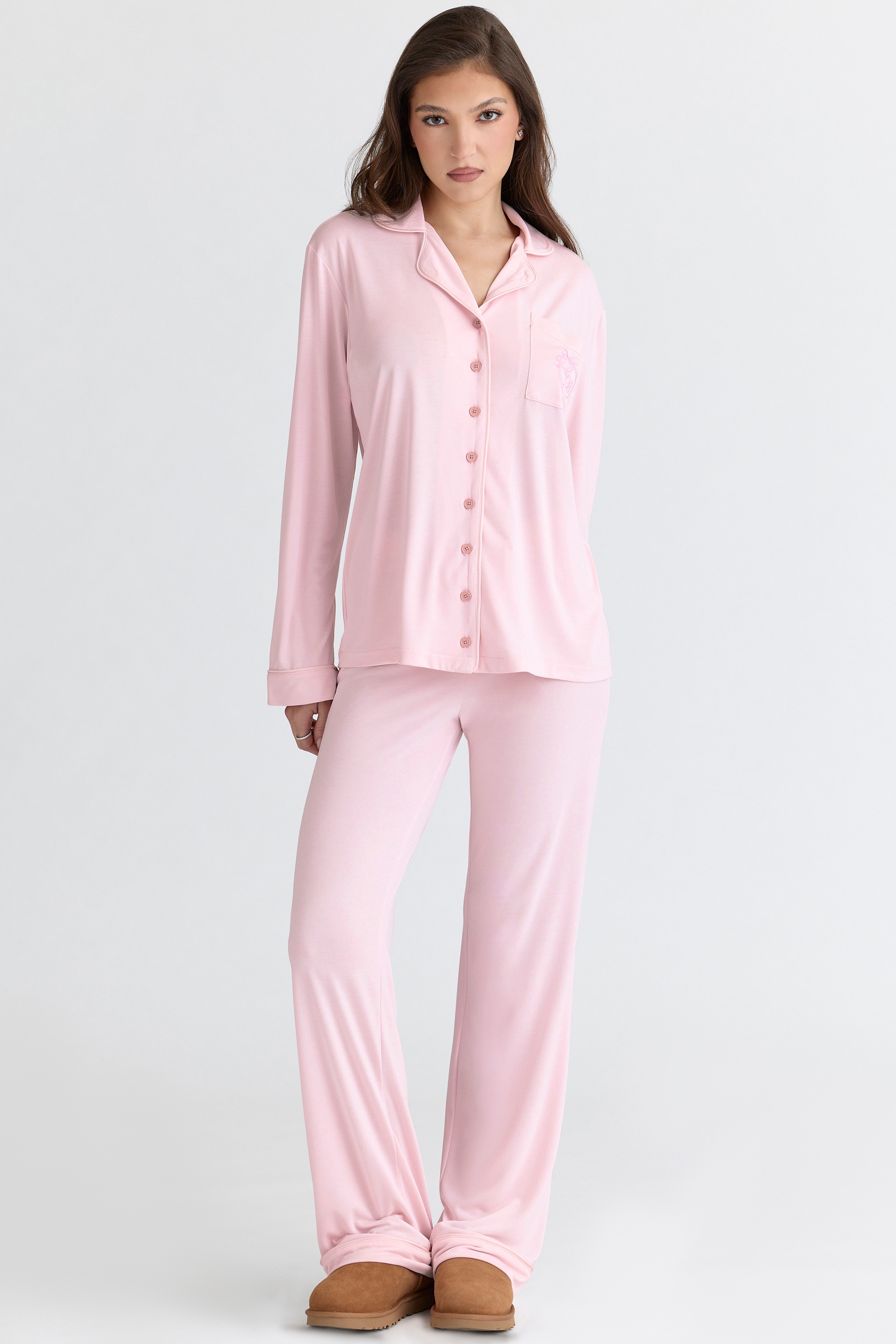 pink soft modal pajama set