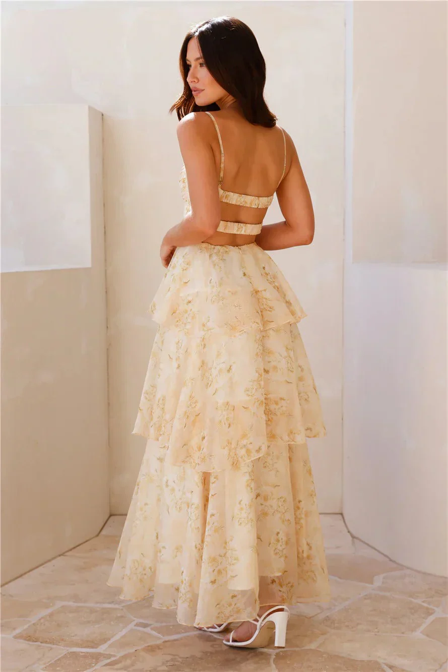 Sun Shining Through Maxi Dress Yellow - luluinthesky