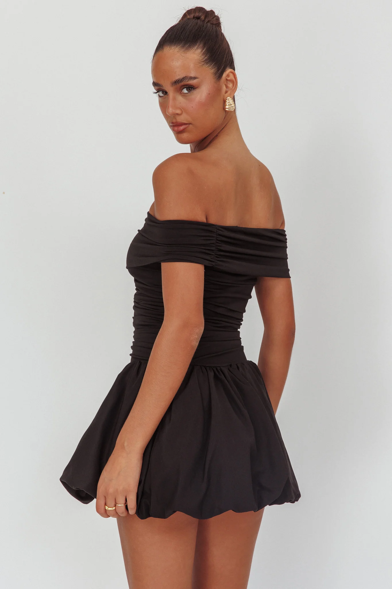 Dalayla Off-Shoulder Mini Dress Black