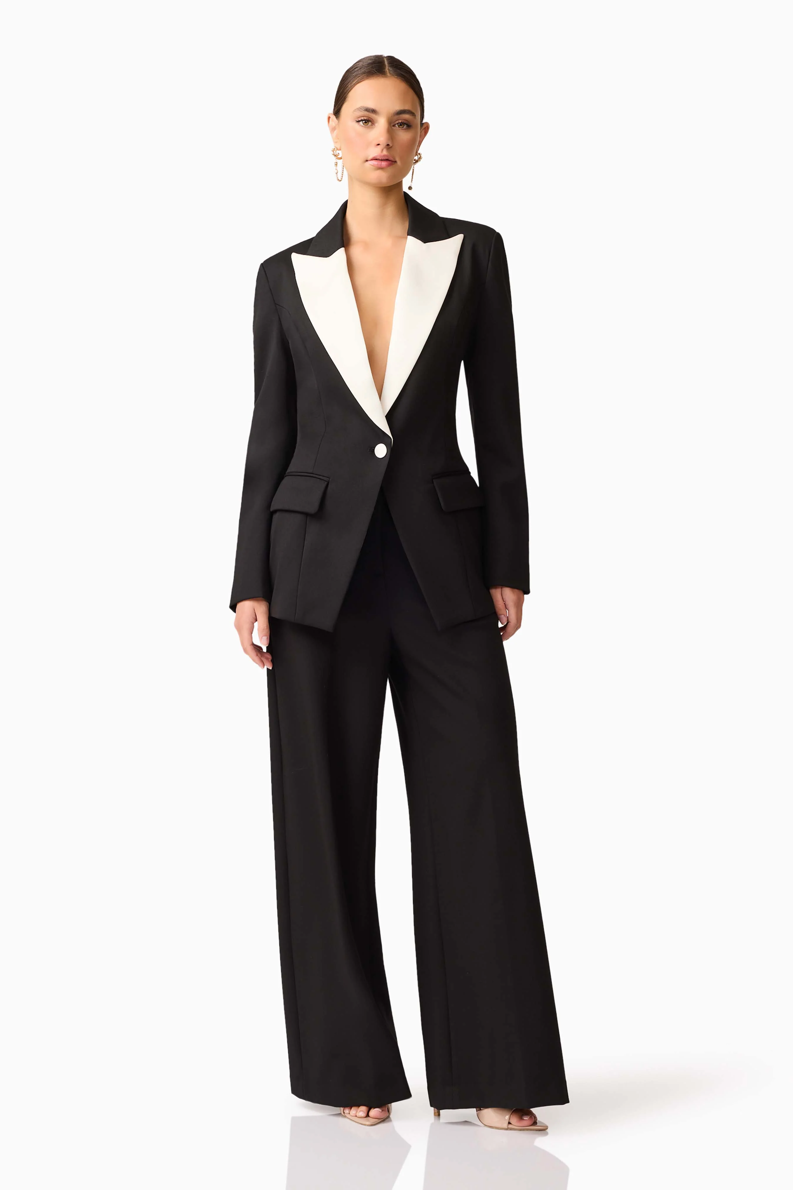Leonie Wide Leg Pants In Black