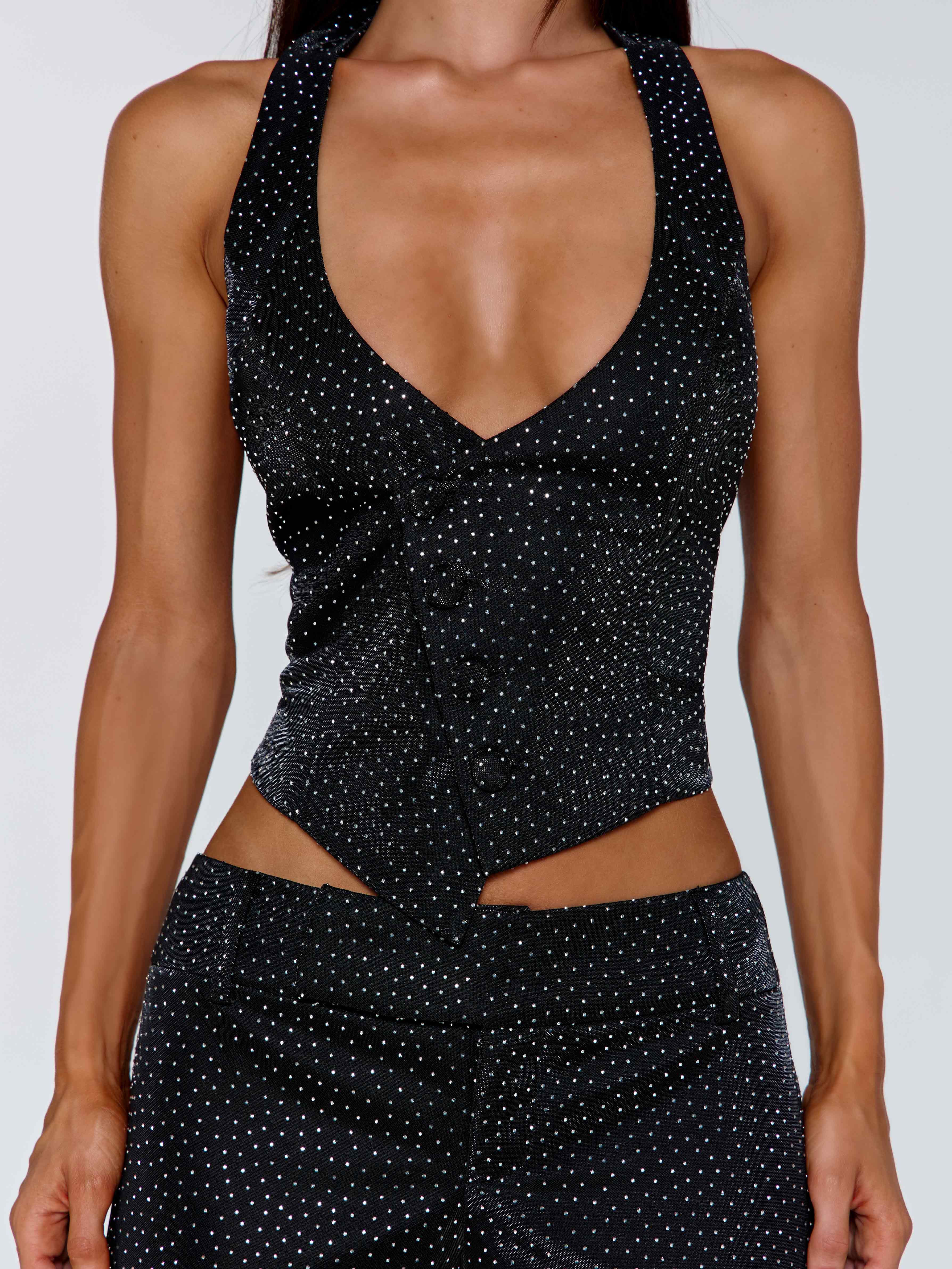 Mariais-Waistcoat-Black-Sparkle