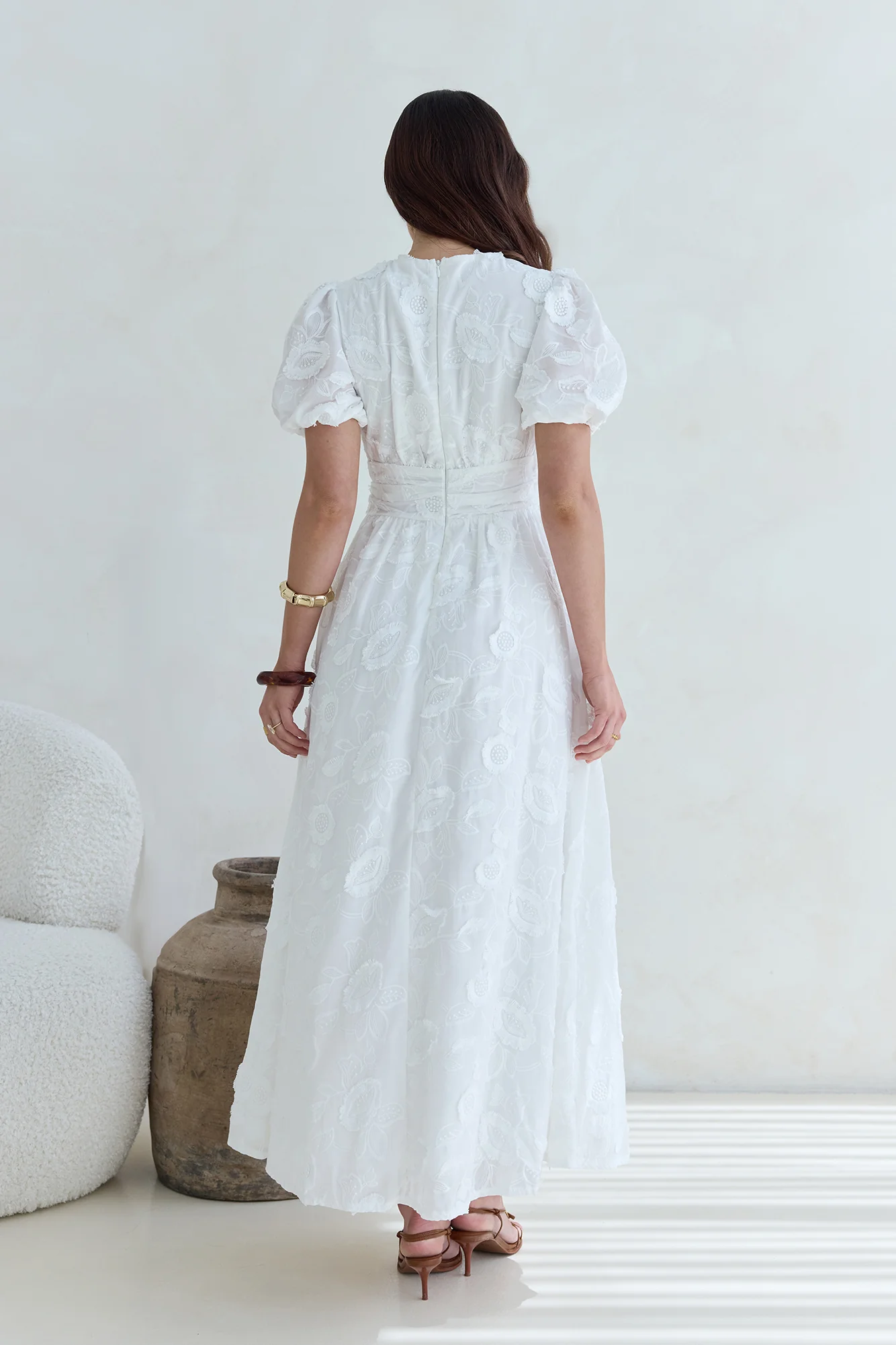 Busy Bee Maxi Dress White - luluinthesky