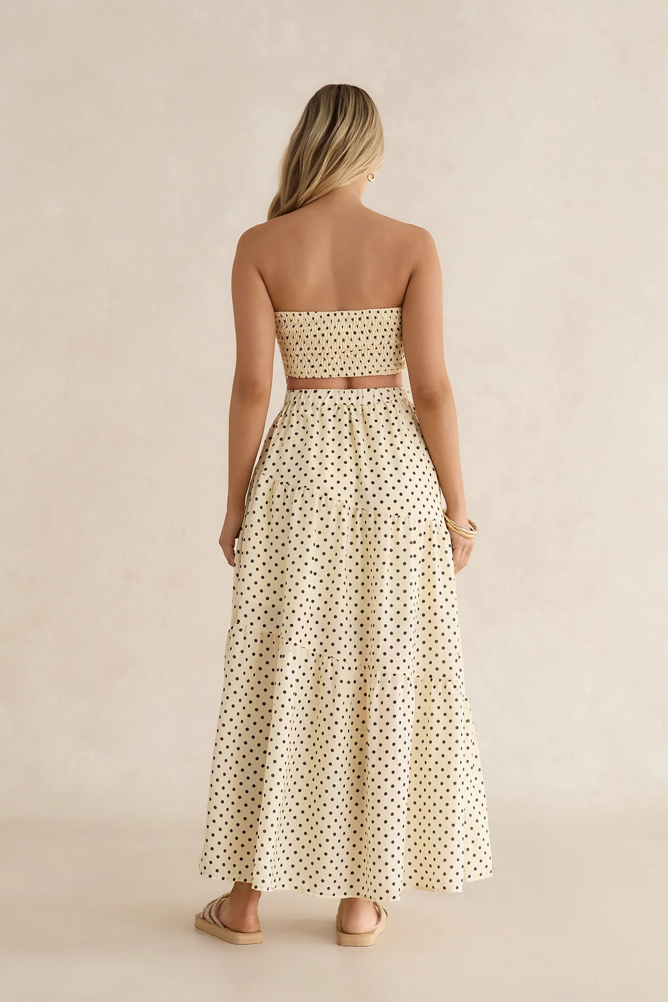 Shimmering Sands Polka Dot Crop Top Yellow