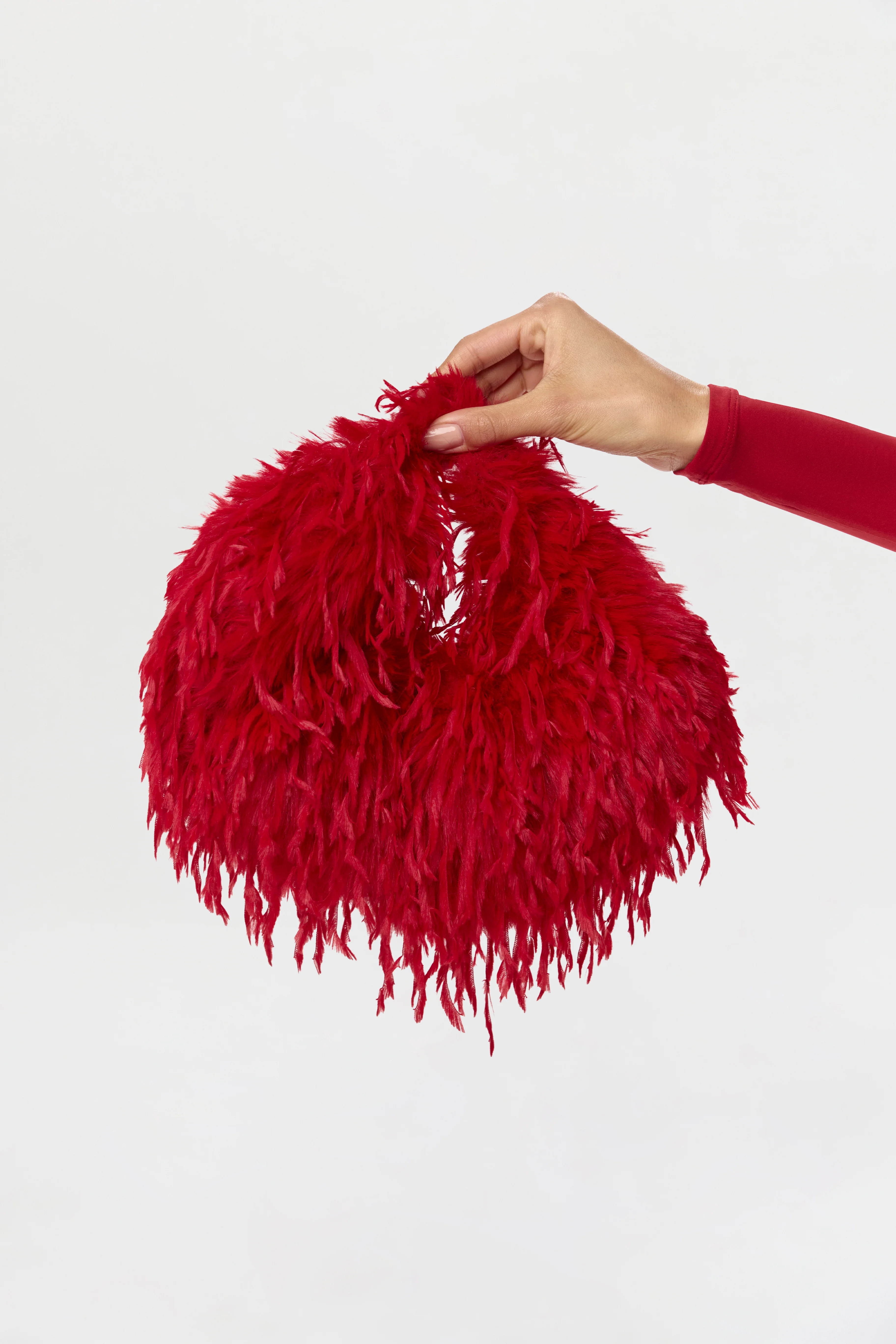 Faux Feather Mini Handbag