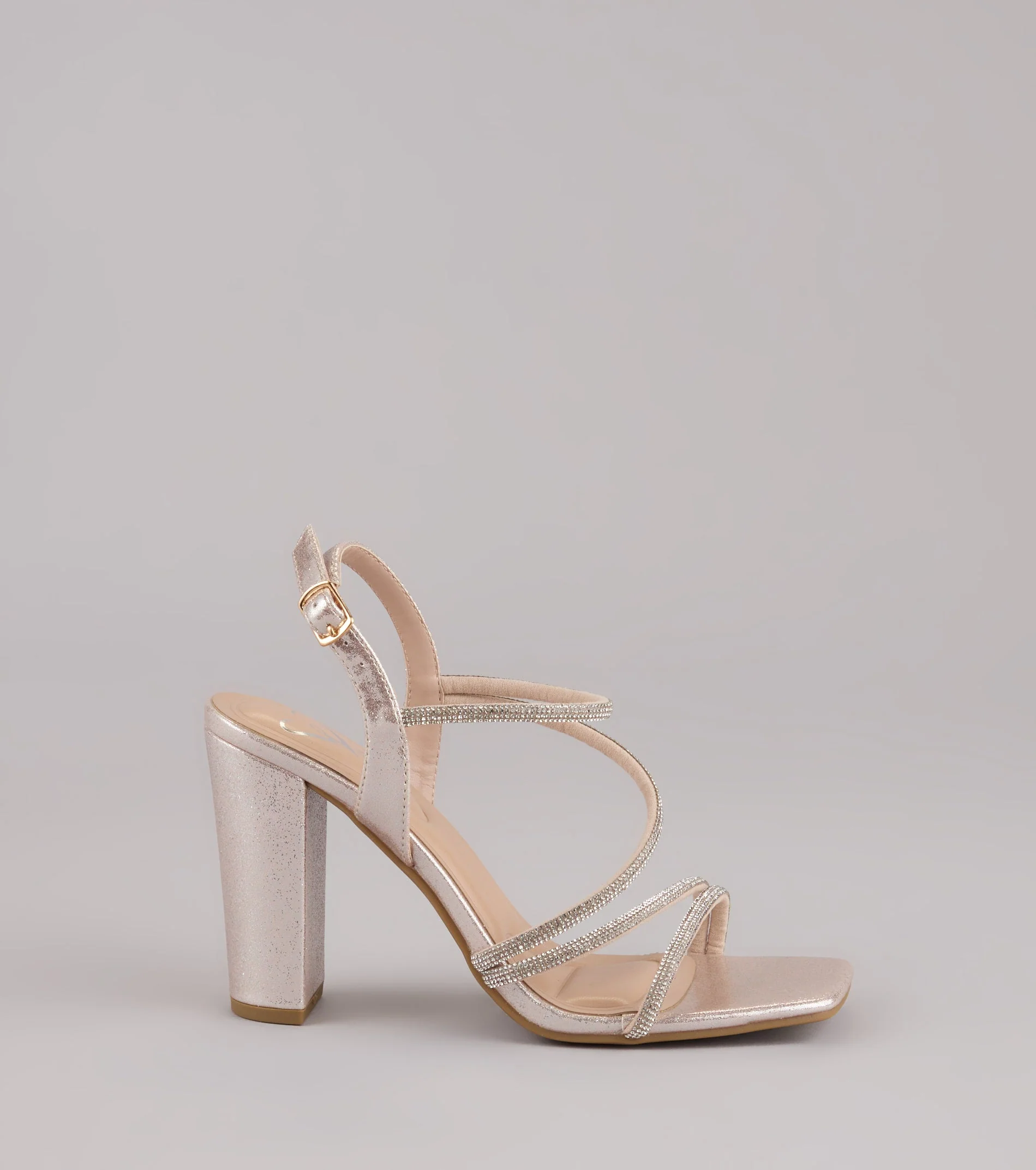 Star of the Night Glitter Rhinestone Block Heels