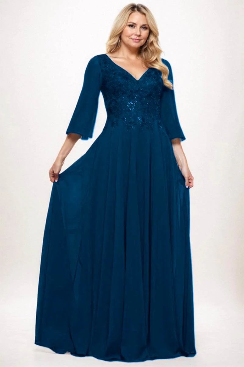 A-Line Maxi Chiffon Mother Dress CM0254