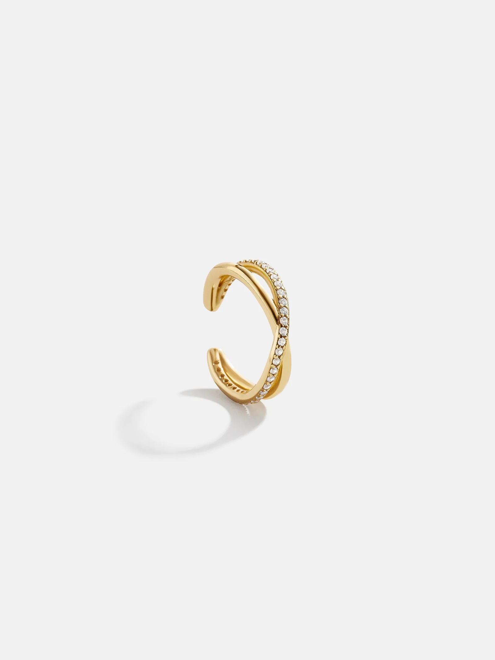 Mercedes 14K Gold Ear Cuff - Gold/Pavé