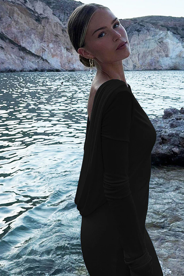 Quintina Plunging Back Maxi Dress