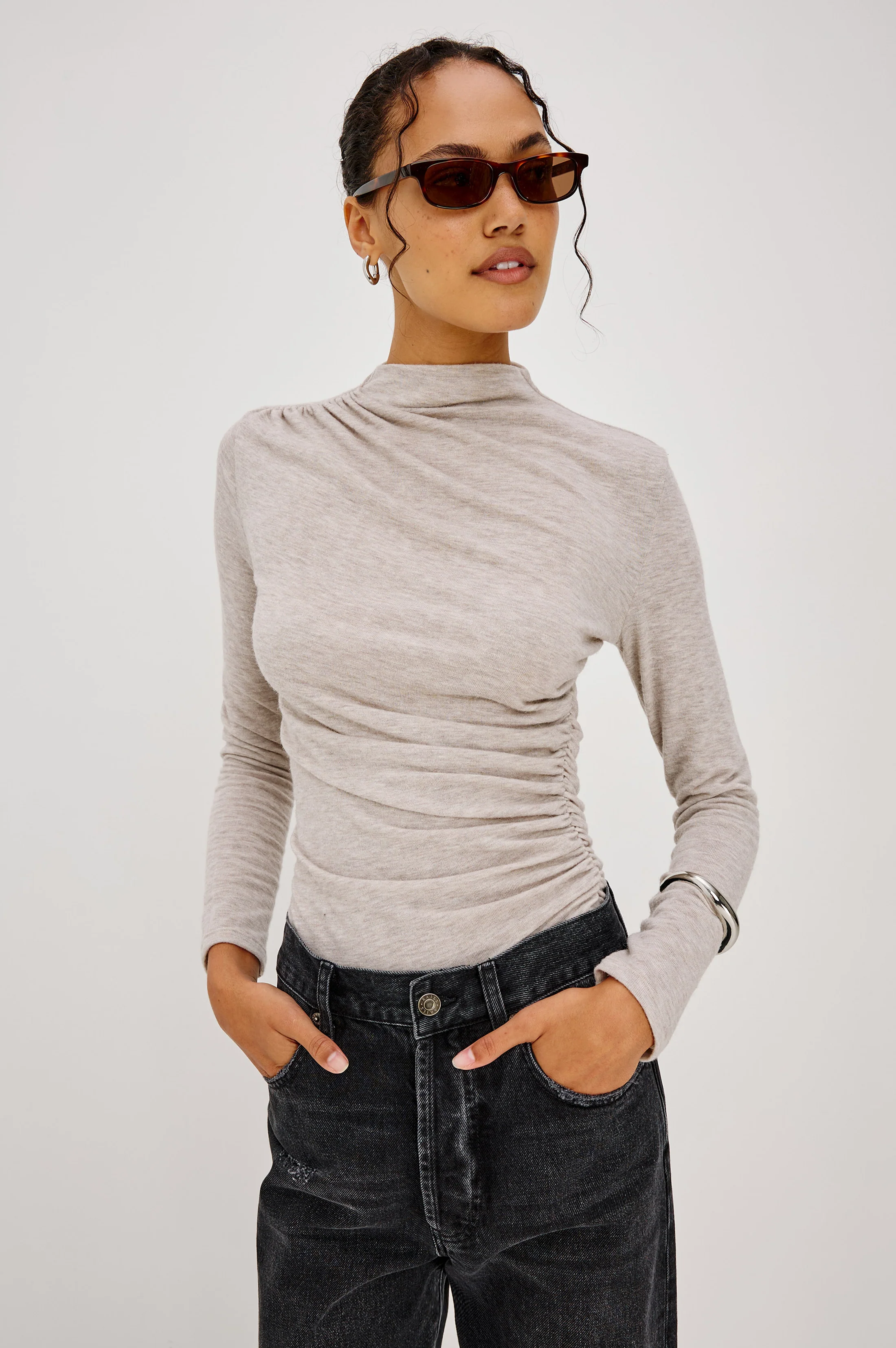 Joelle Top - Heather Oatmeal