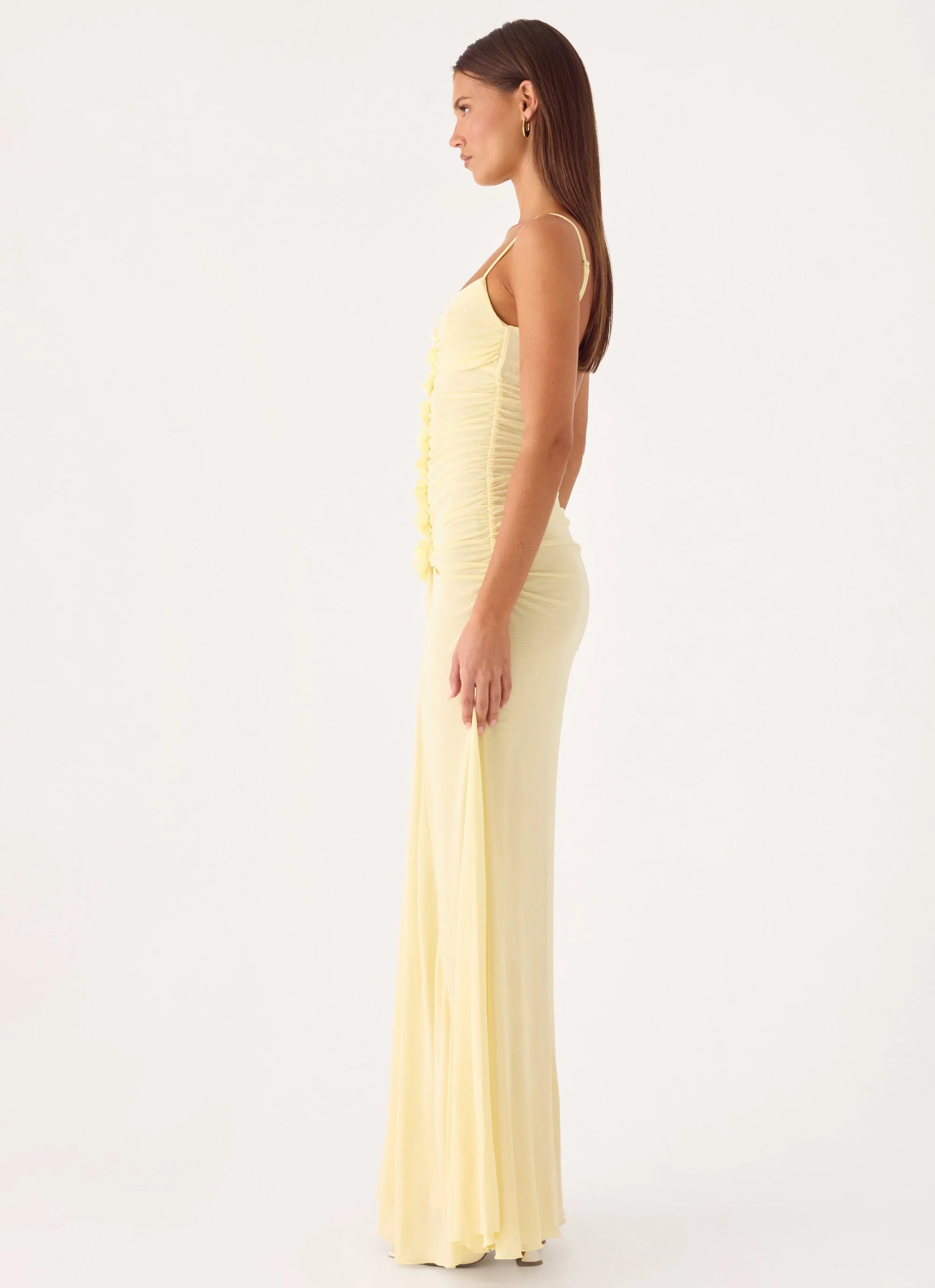 Marcia Flower Maxi Dress - Yellow - luluinthesky