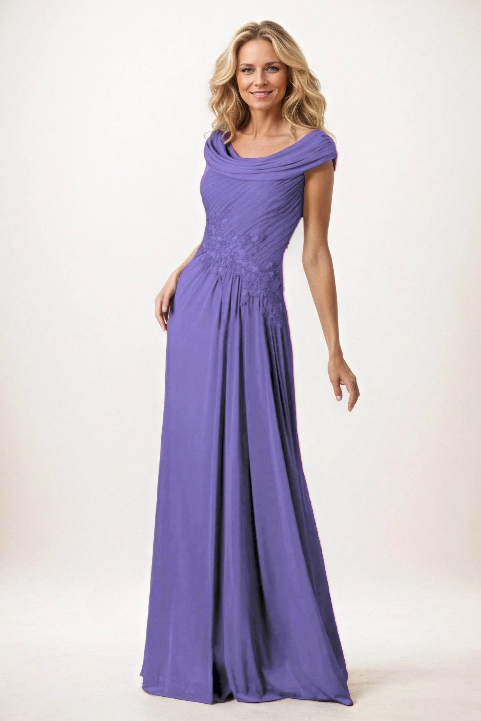 A-Line Maxi Chiffon Mother of the Bride Dresses CM0390