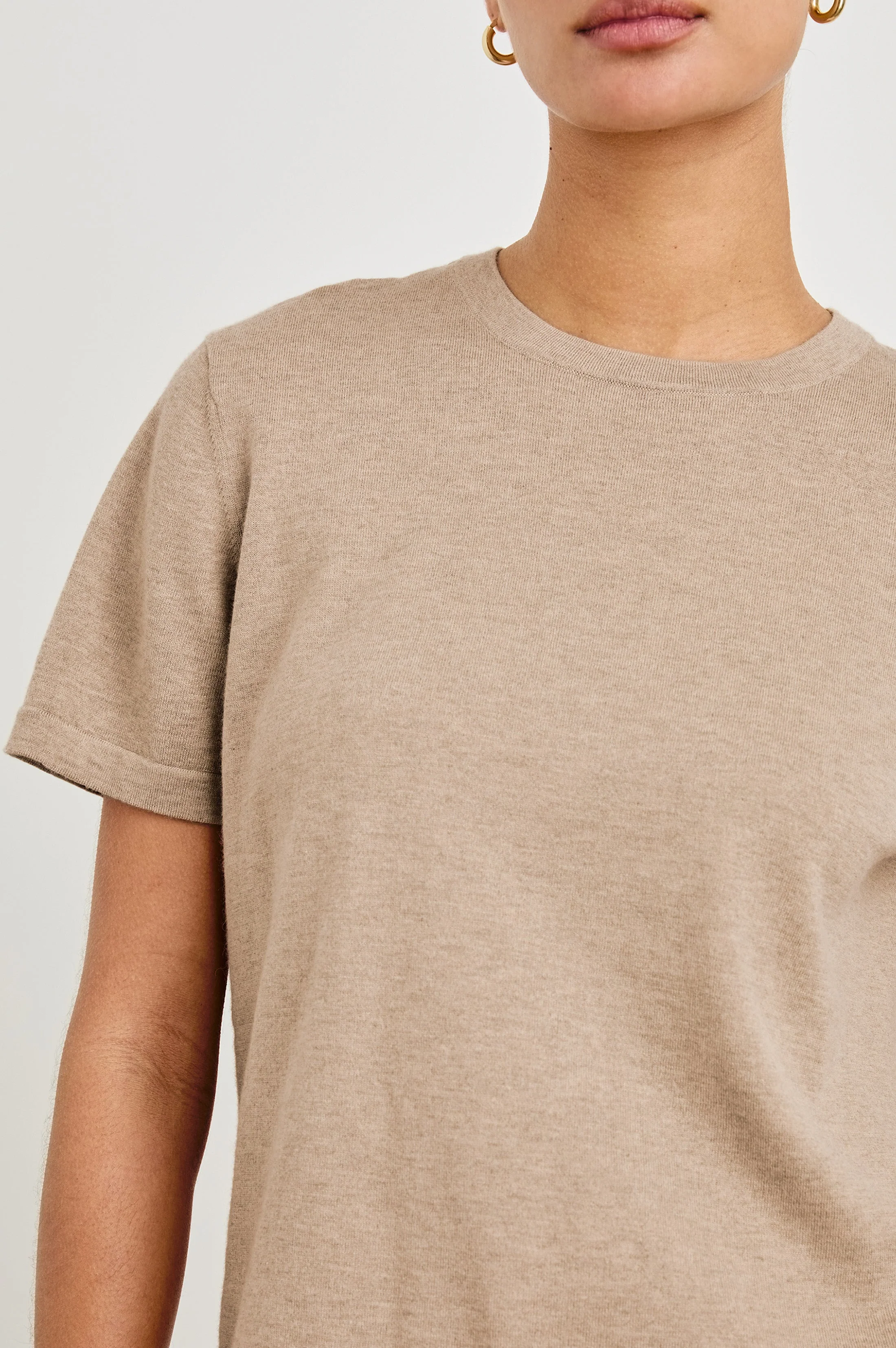 Cotton Cashmere T-Shirt - Heather Oat