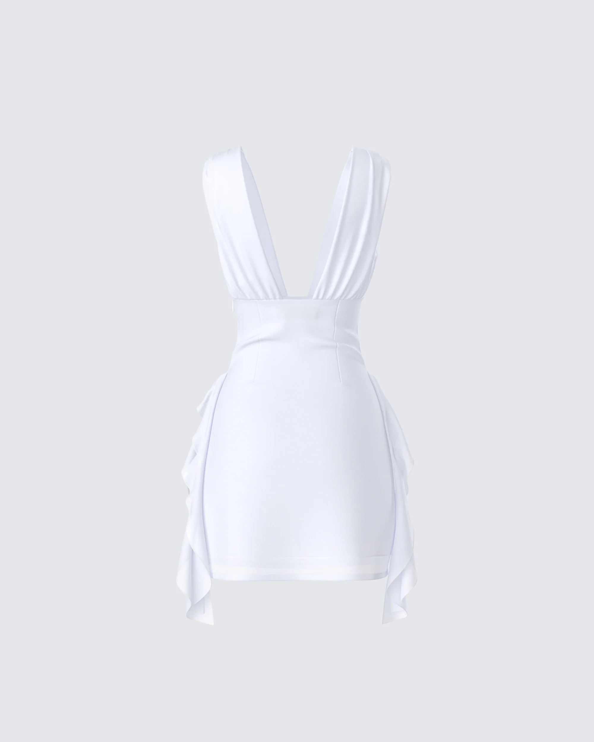 Enzo White Chiffon Mini Dress