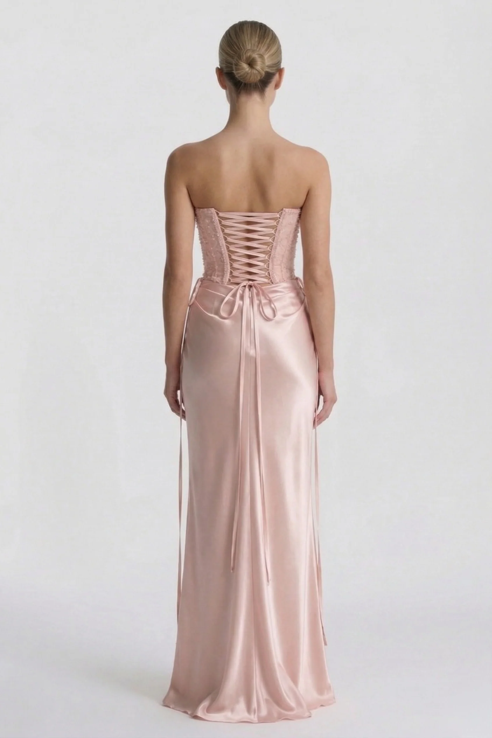 Sheath-Column Floor Length Acetate Satin Wedding Guest Dress CG0308