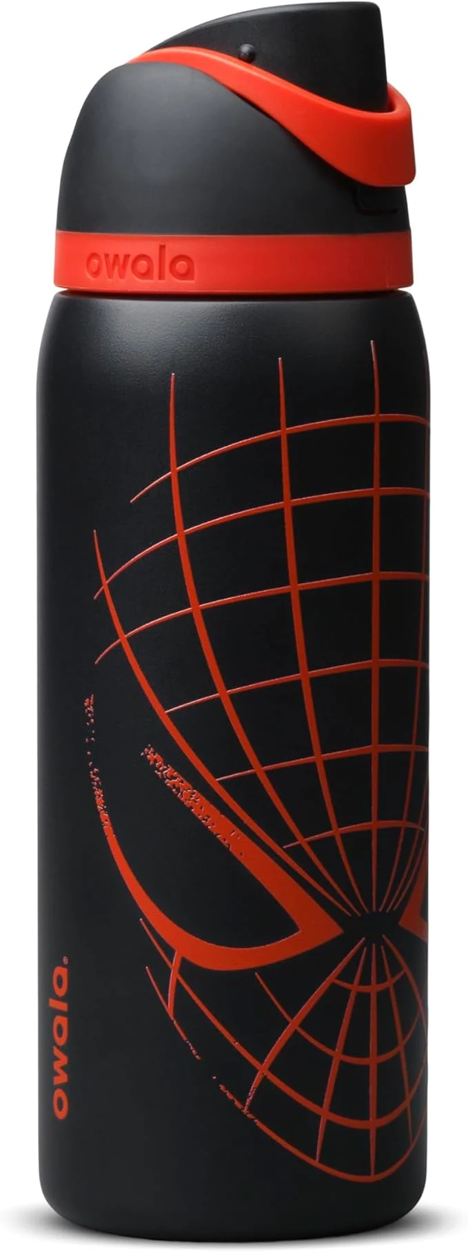 Owala Spider-Man FreeSip Insulated Stainless Steel Water Bottle with Straw, suitable for sports, travel, and school. BPA-free sports water bottle, 32 oz (approx. 907.2 ml), night watch