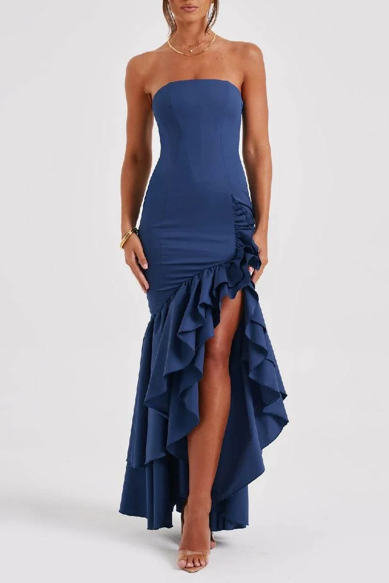 Mermaid High-Low Stretch Formal Evening Dresses 746074126248