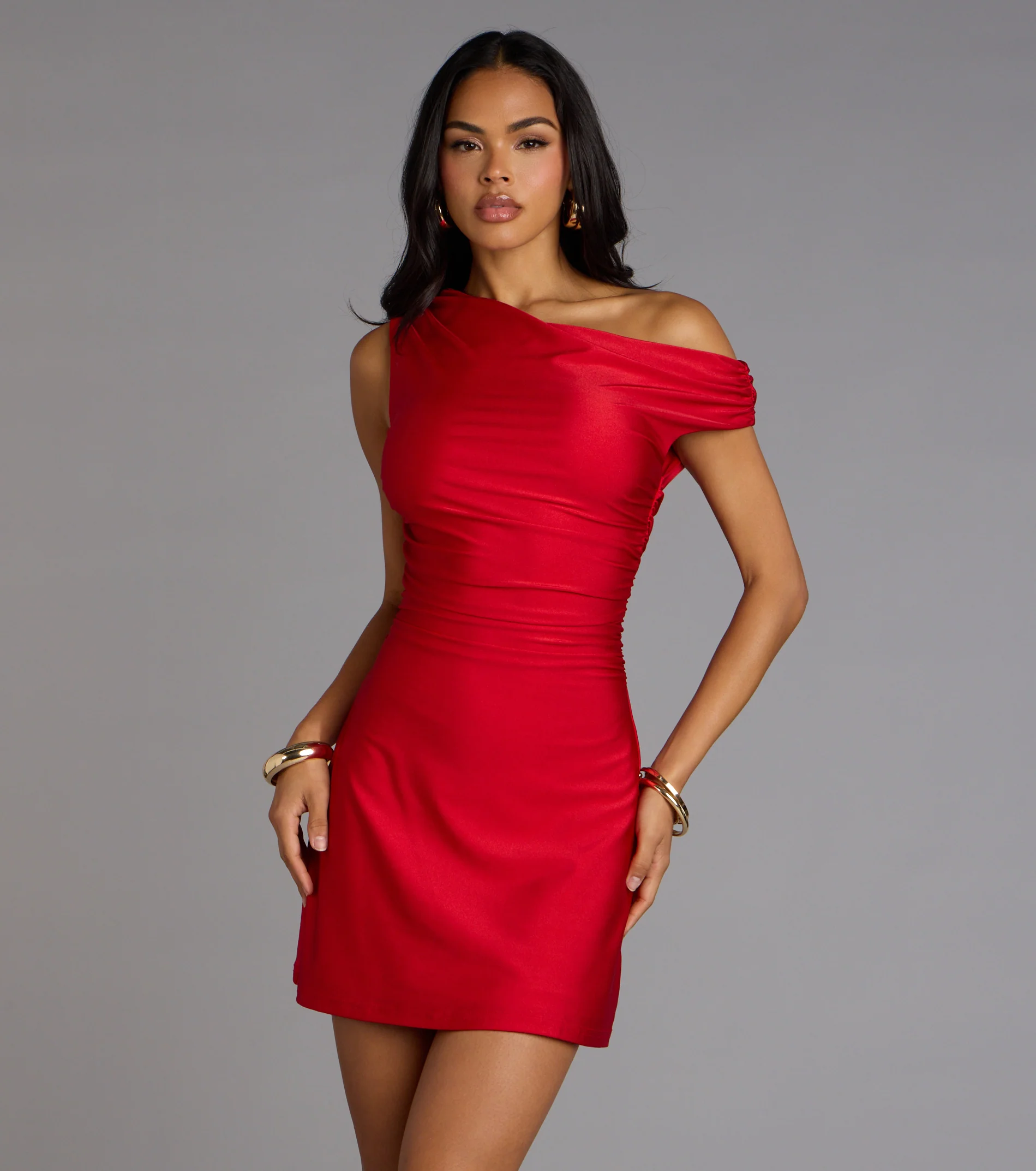 Turn Up The Heat One-Shoulder Mini Dress