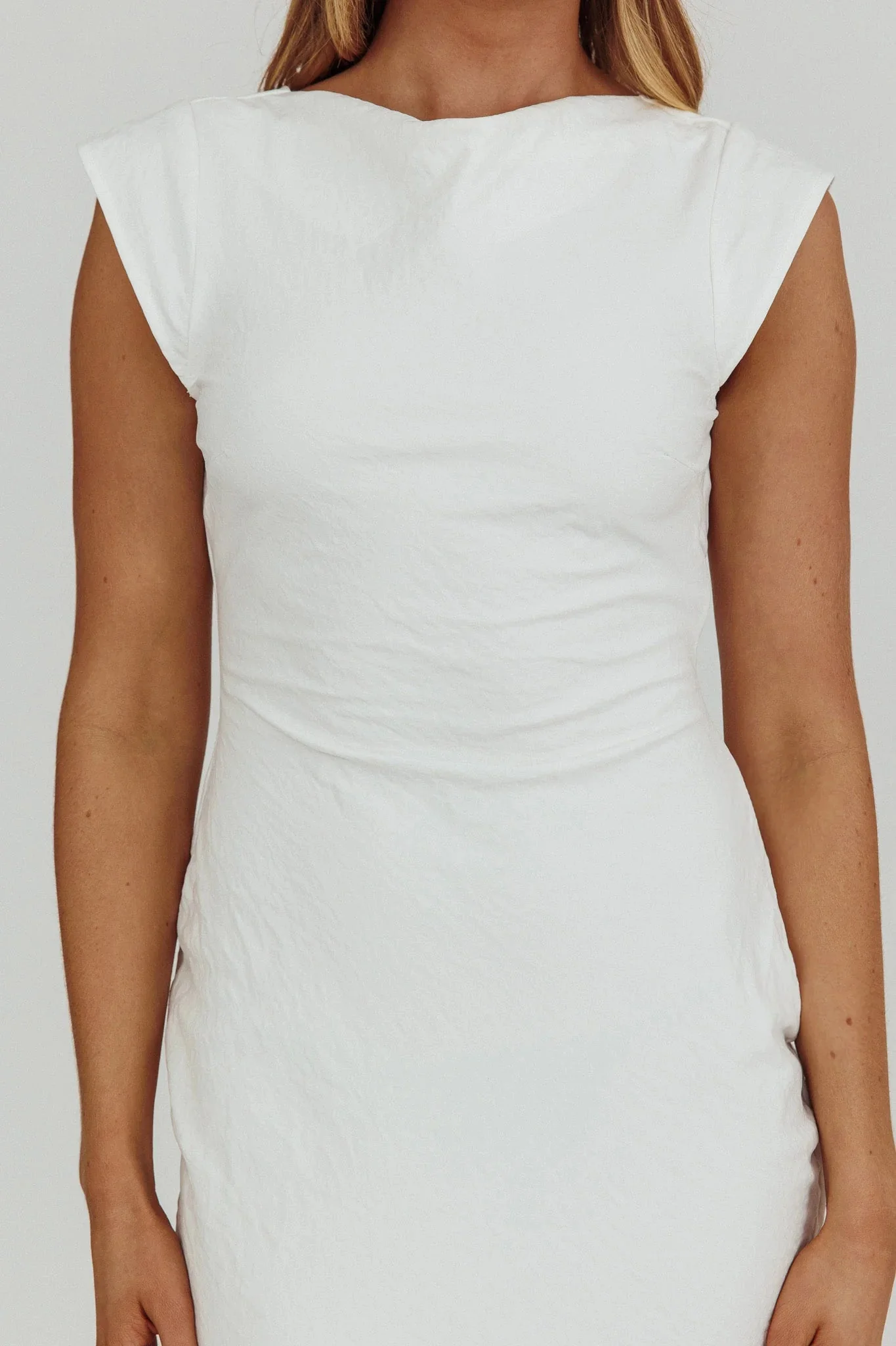 Maysa Cowl Back Maxi Dress Off White - luluinthesky