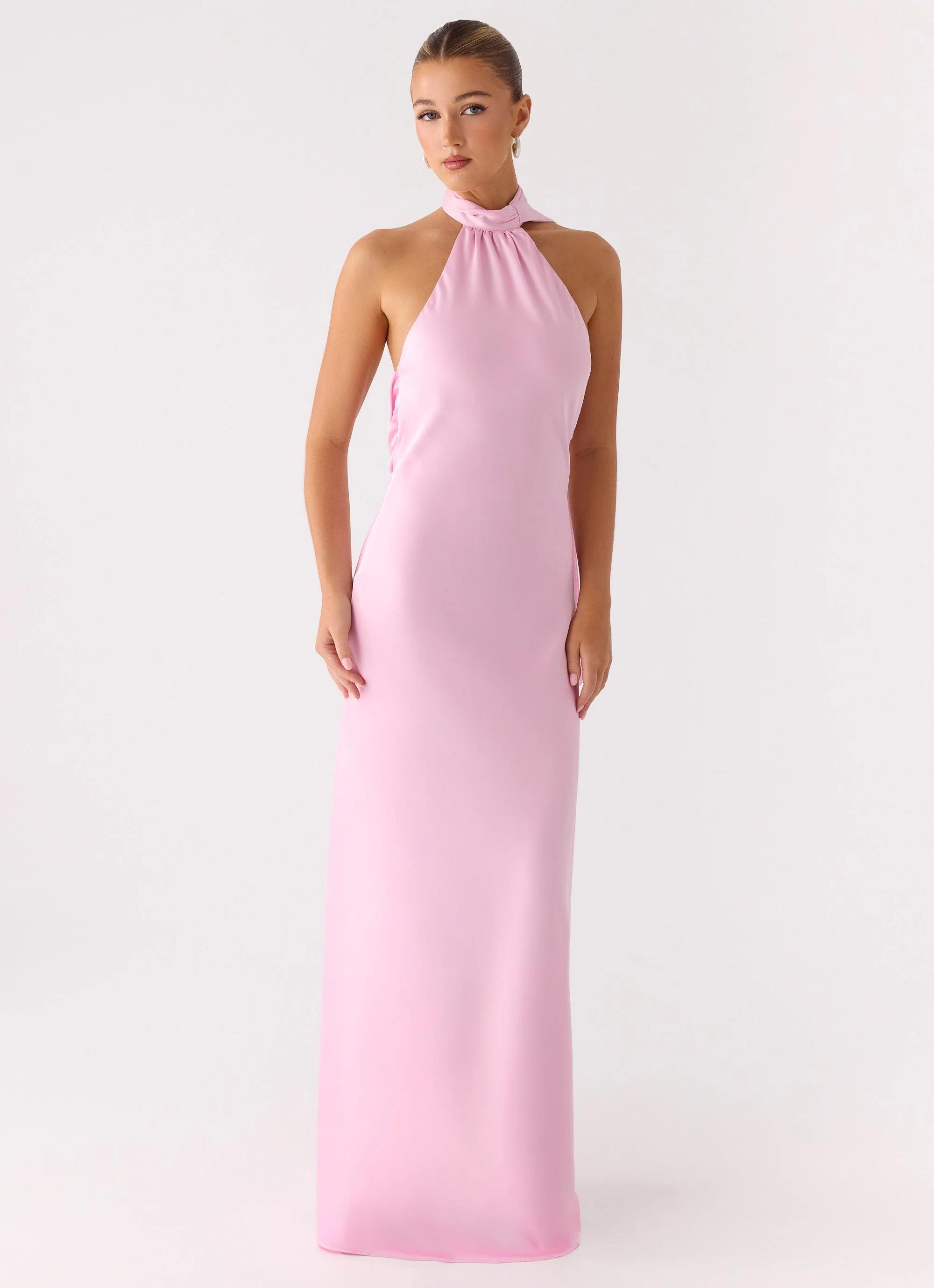Keena Scarf Maxi Dress - Pink - luluinthesky