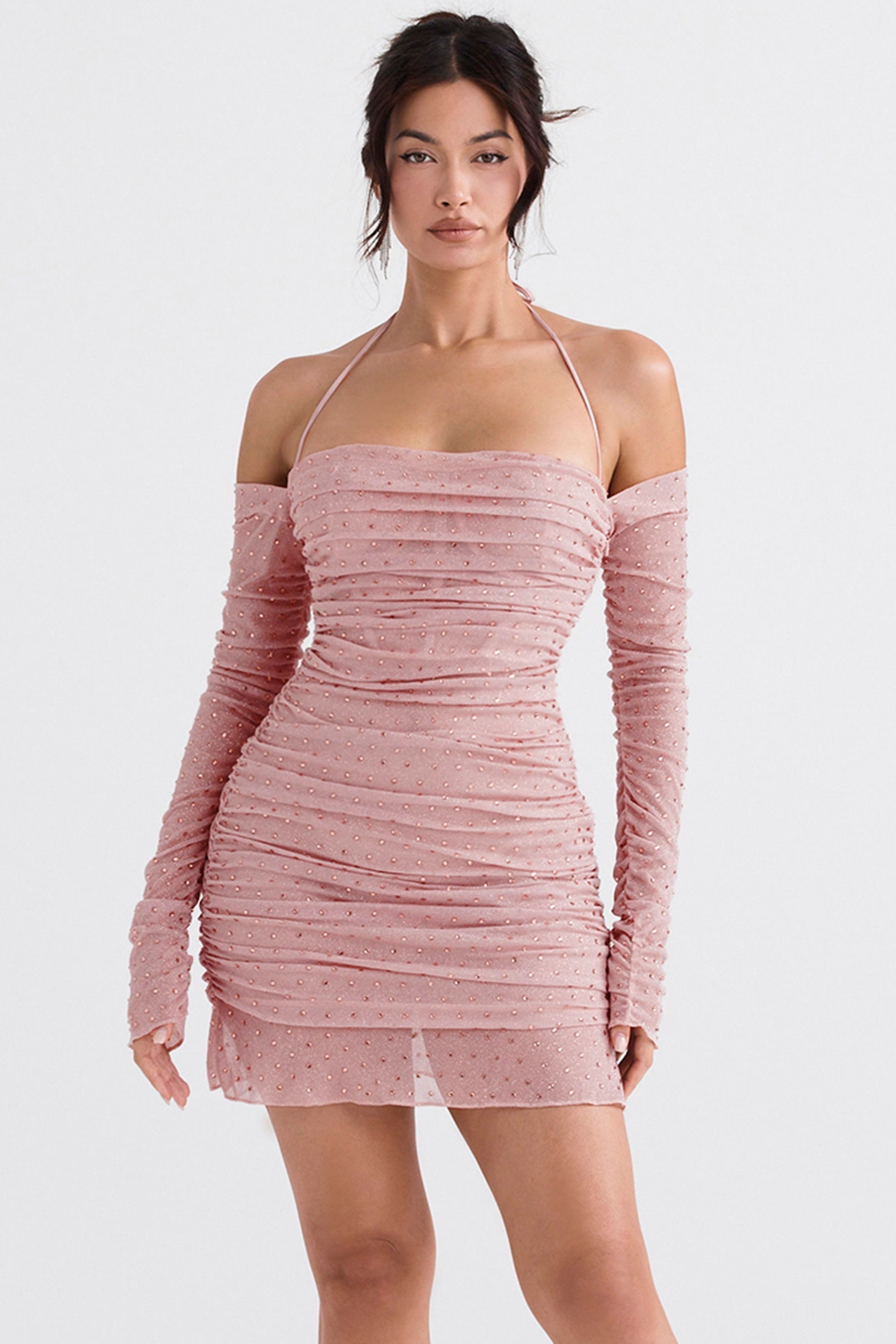 soft pink crystallised dress