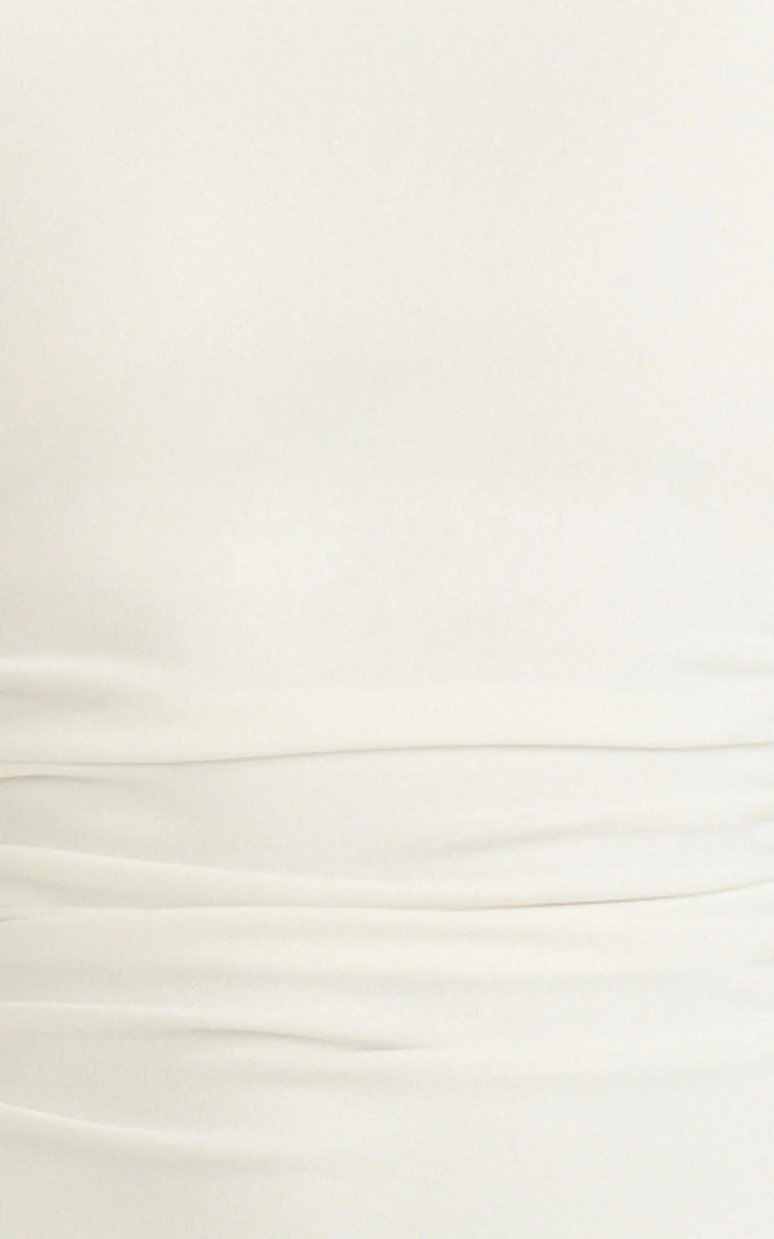 Eira Maxi Dress - High Neck Cap Sleeve Maxi Dress in White - luluinthesky