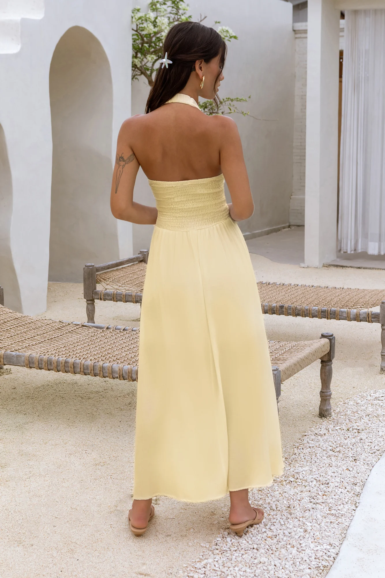 Heart Of Ours Halter Maxi Dress Yellow - luluinthesky