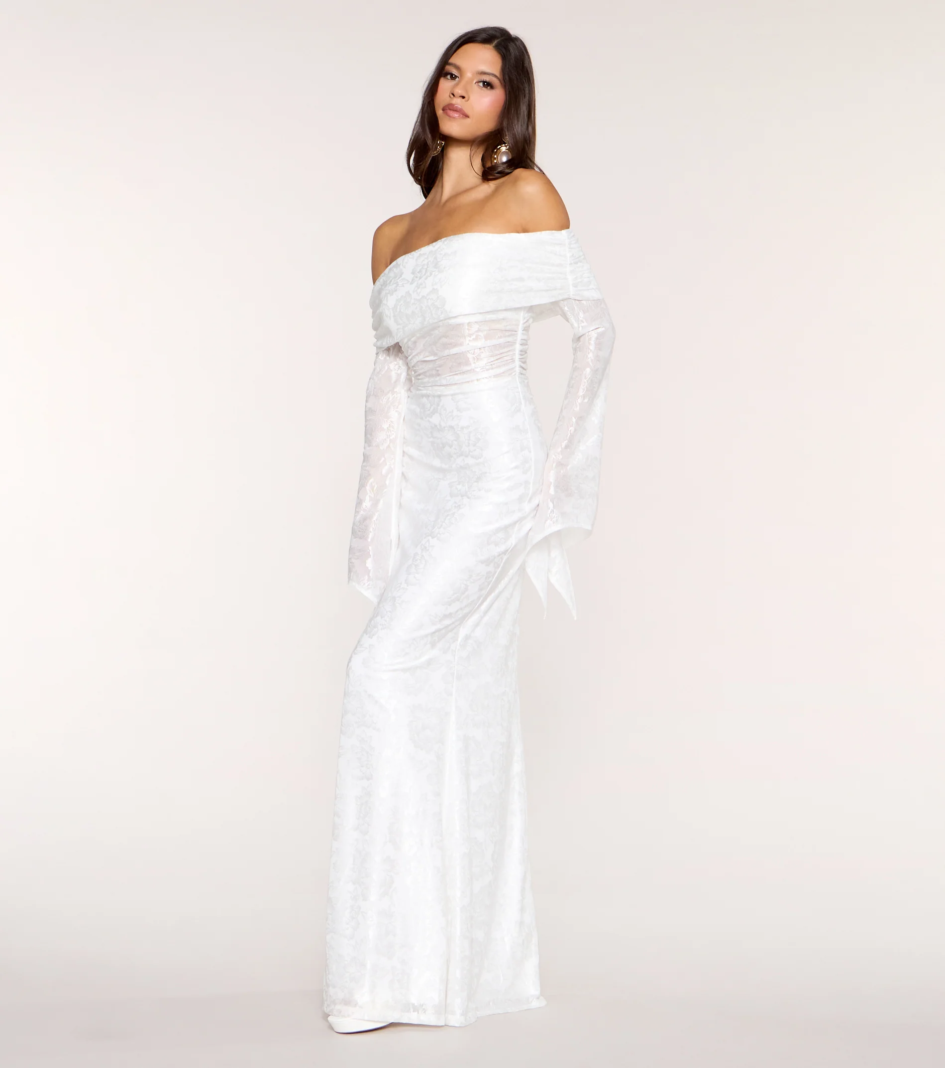 Aviana Lace Off-Shoulder Mermaid Formal Dress