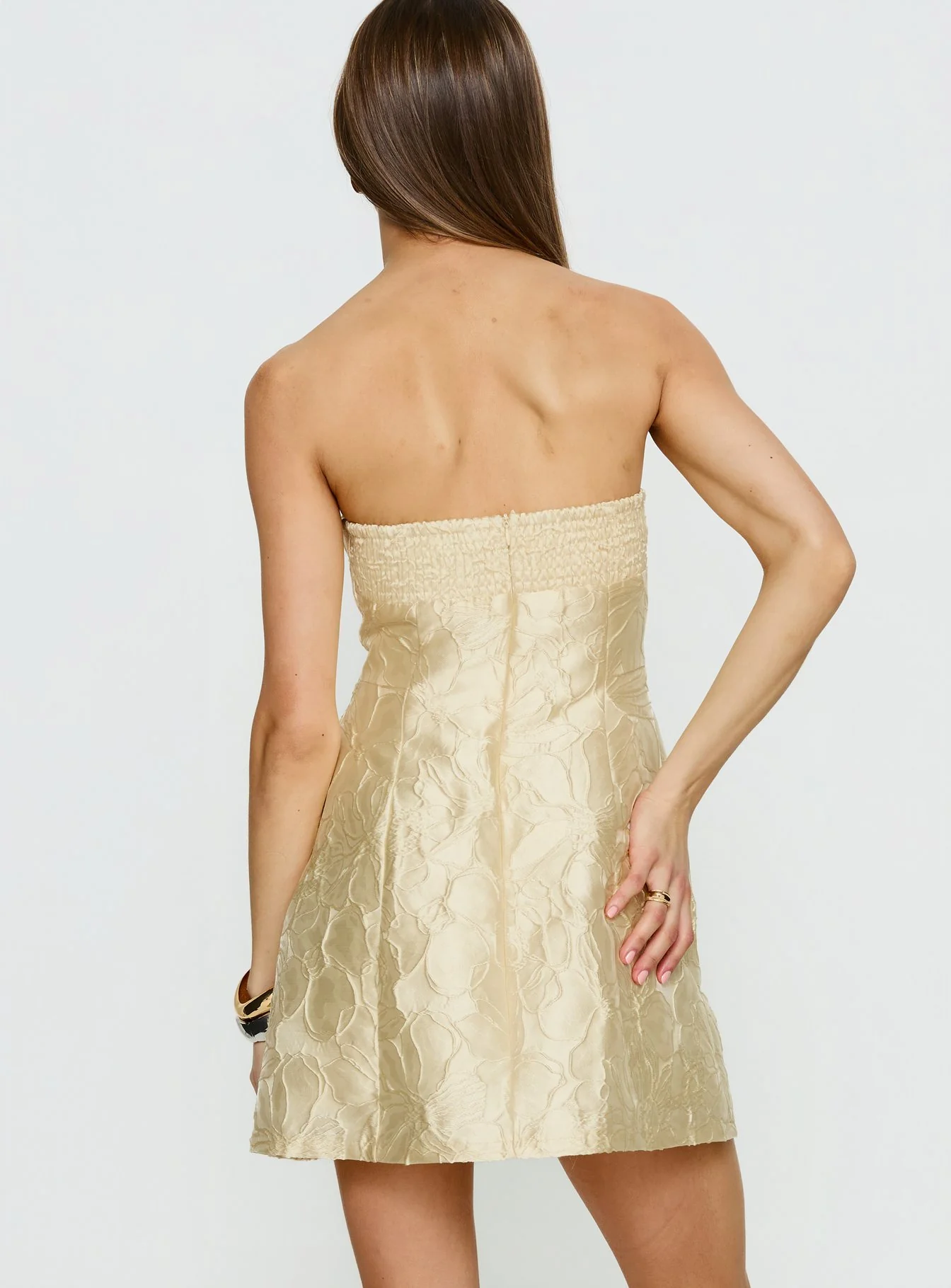 Cross Your Heart Strapless Mini Dress Lemon - luluinthesky