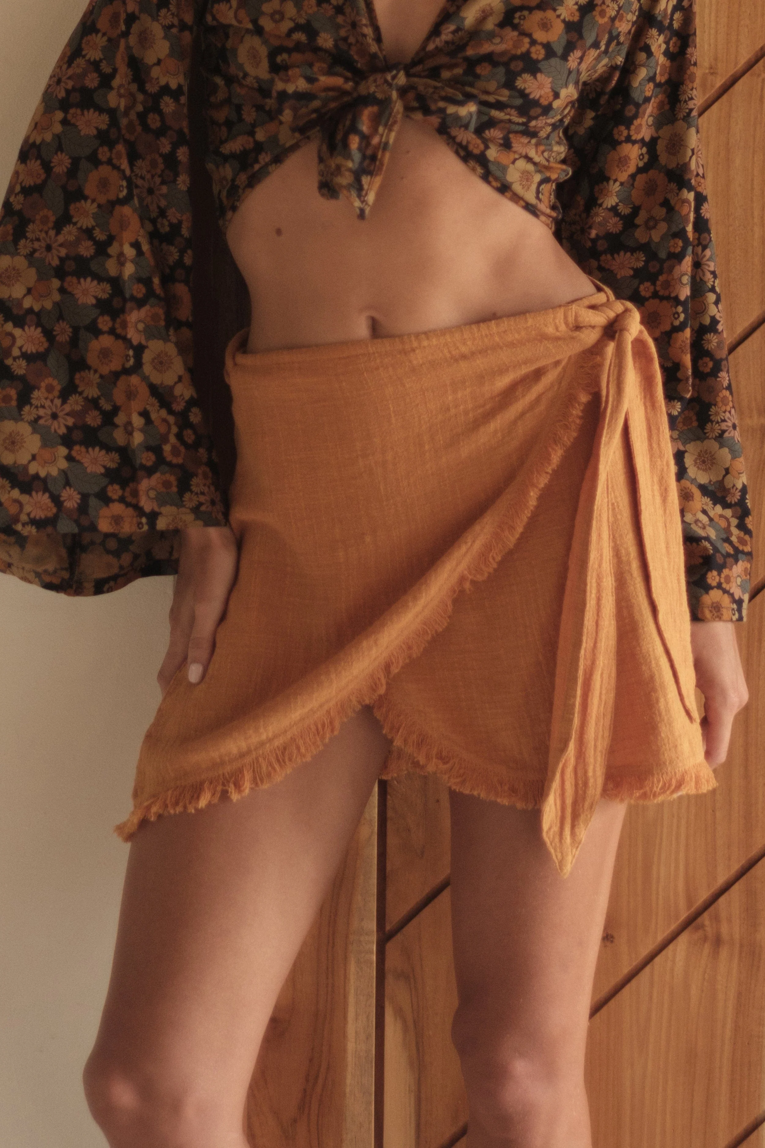 Fray Wrap Skirt