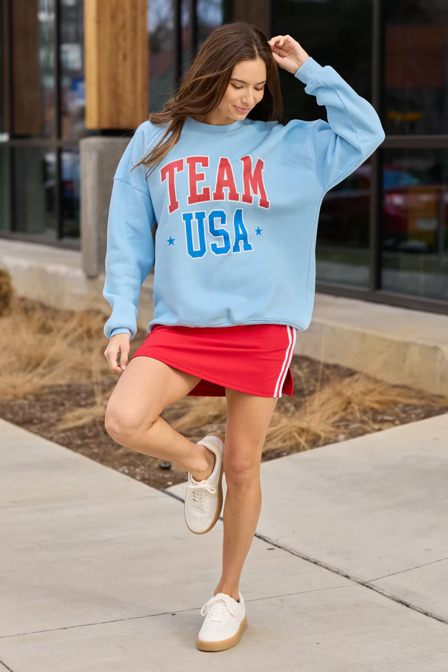 Team USA Light Blue Graphic Sweatshirt