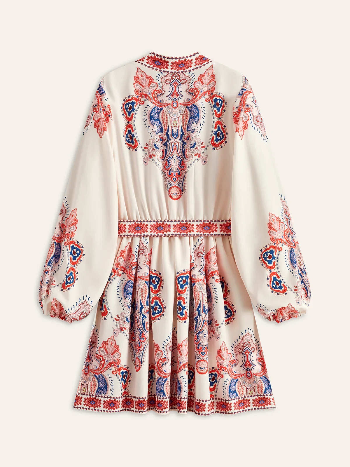 Floral Print Buttoned Belted Dress