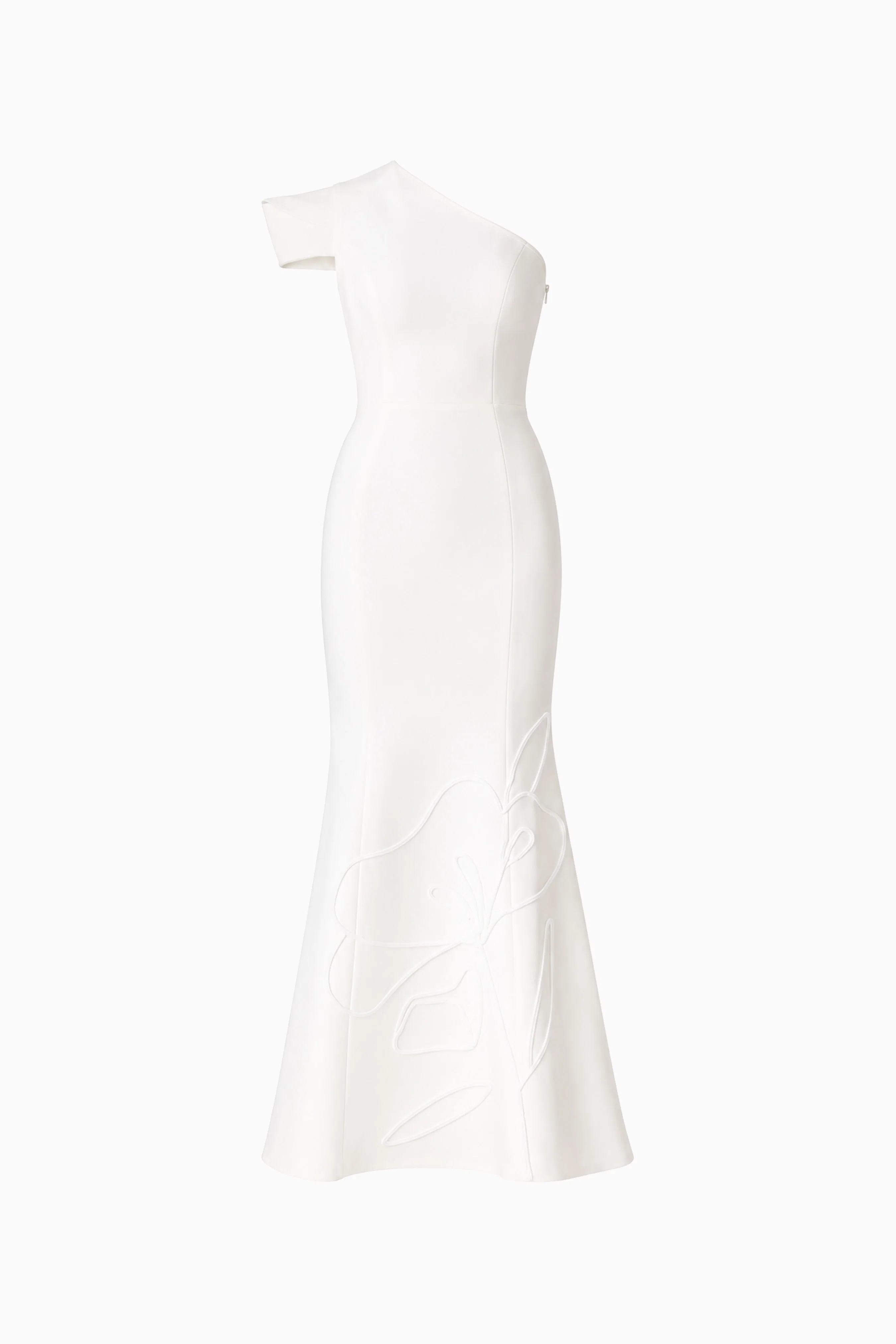 Opline One Shoulder Gown in White