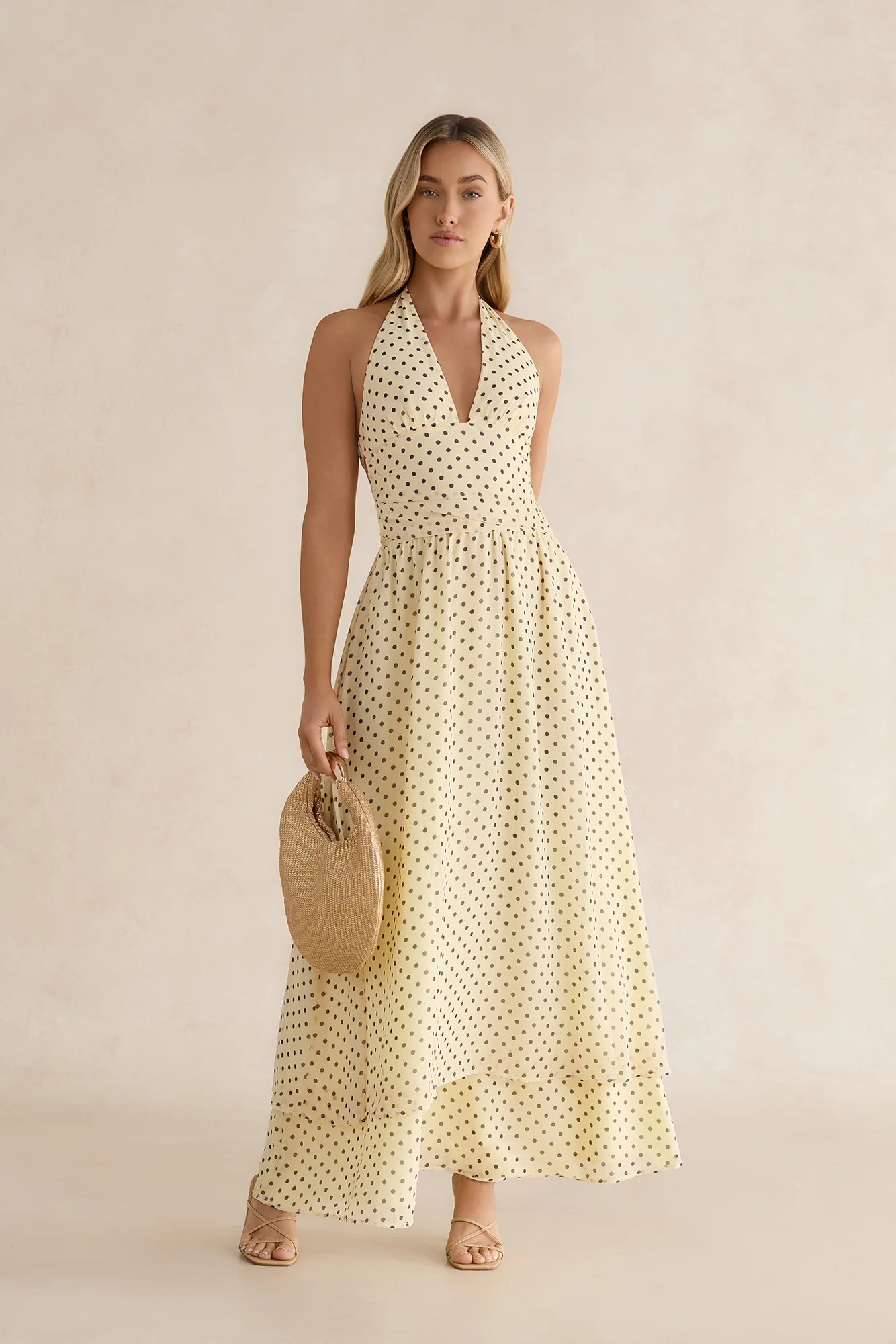 Sorbet Soiree Halter Maxi Dress Yellow