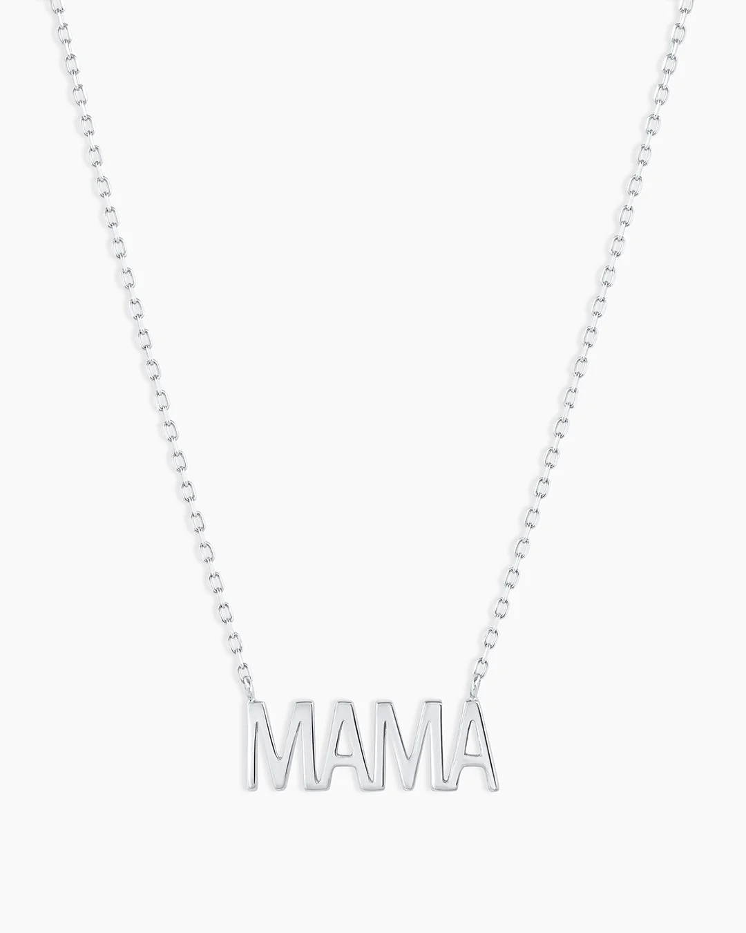 14K White Gold Mama Necklace