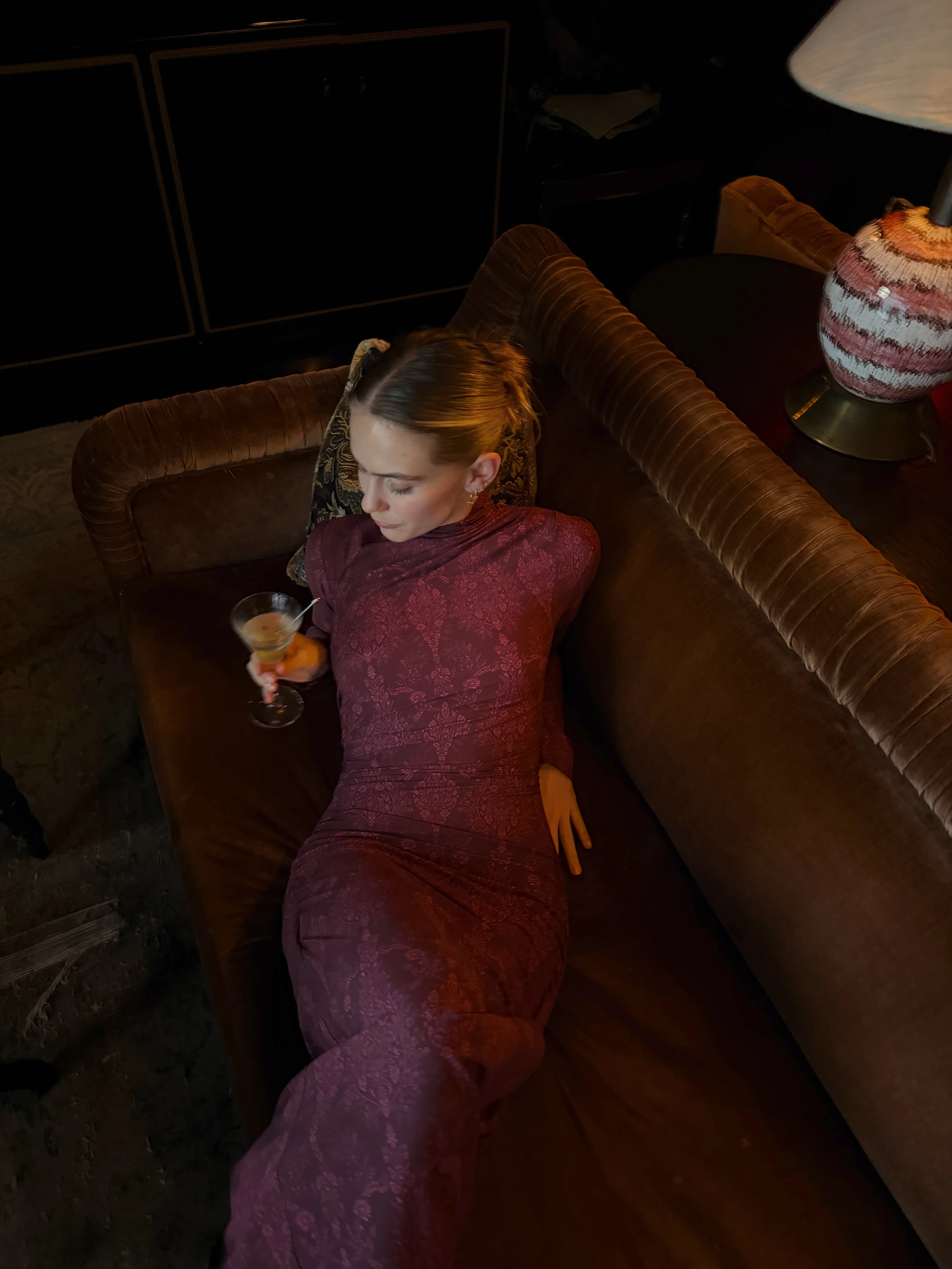 The Rizzo Dress - Plum Damask