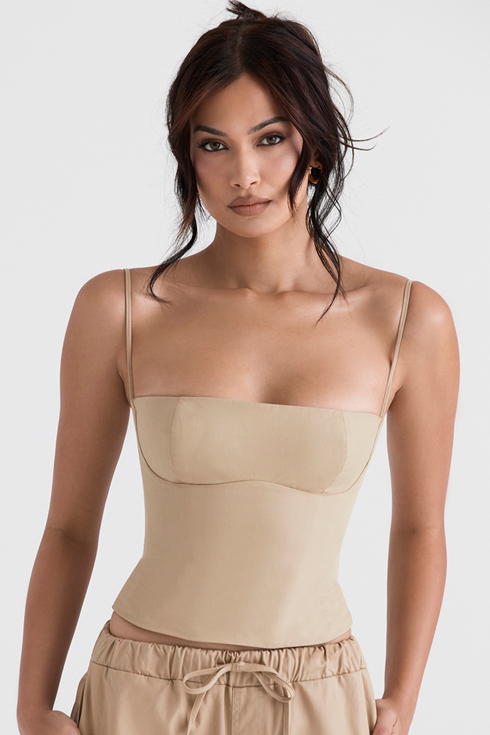 camel structured corset