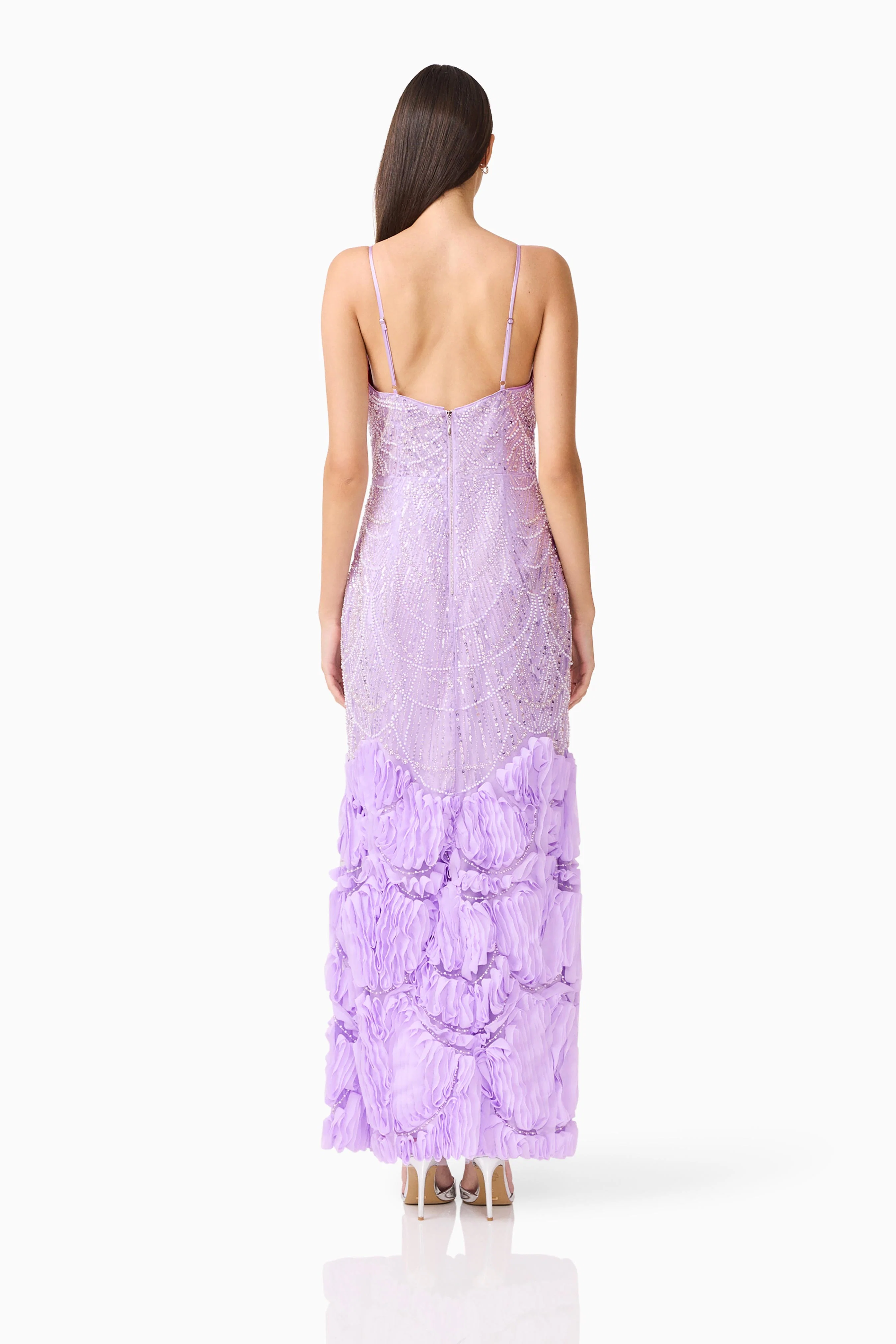 Cerise Embellished Gown in Purple