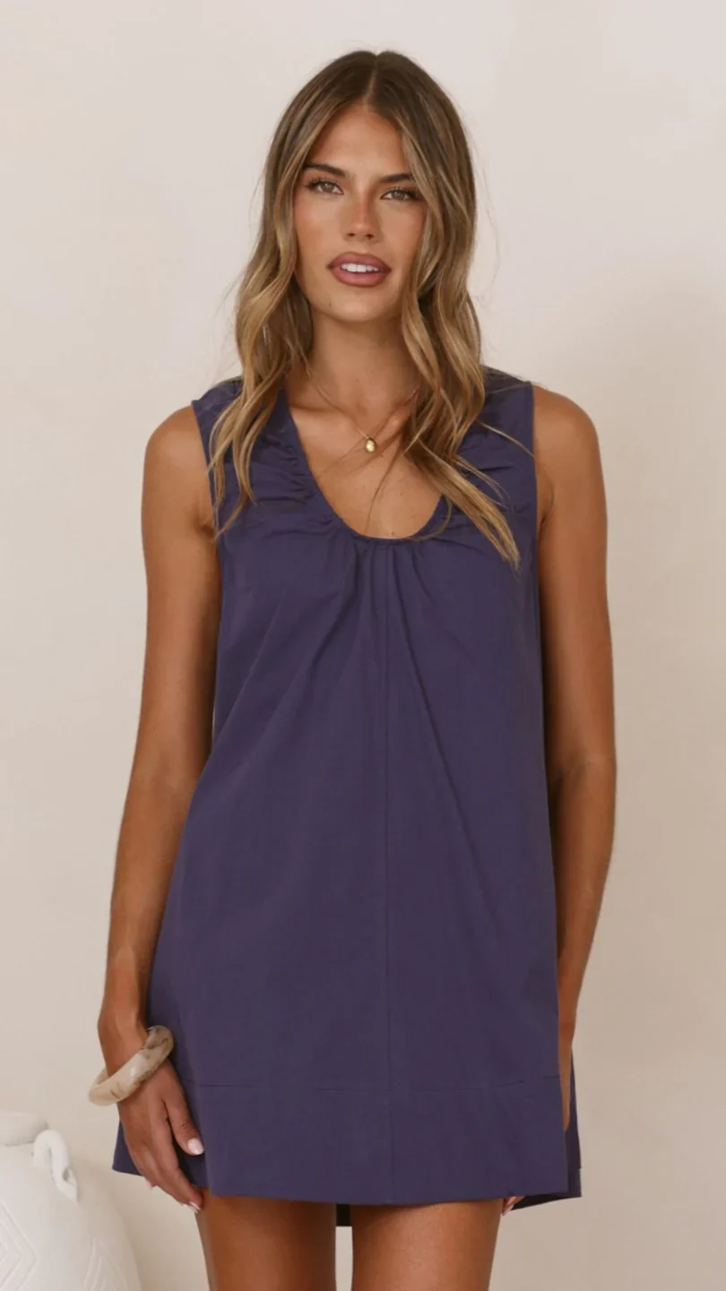 Vika Mini Dress - Navy