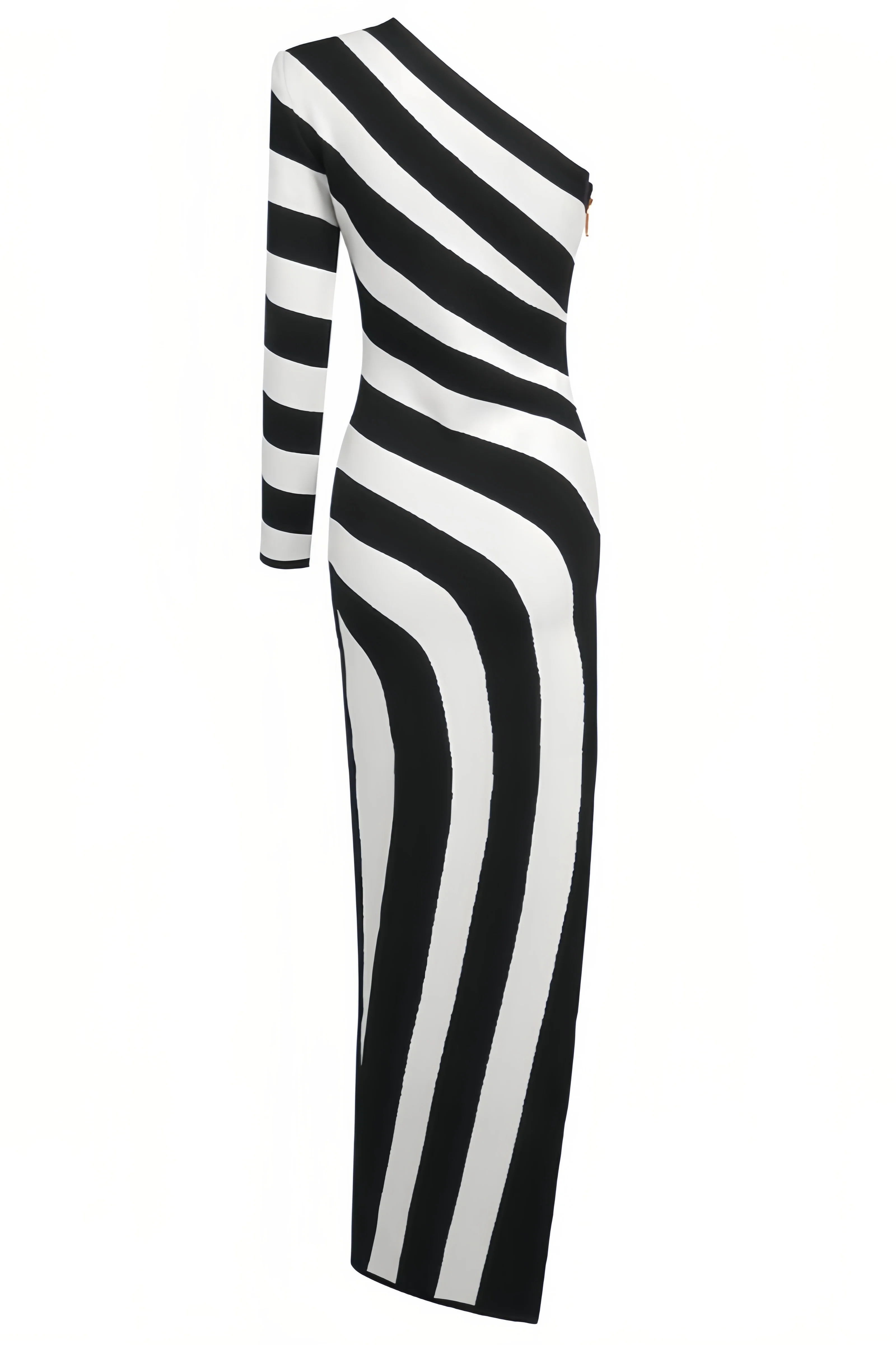 Delia Black and White Striped Maxi Dress