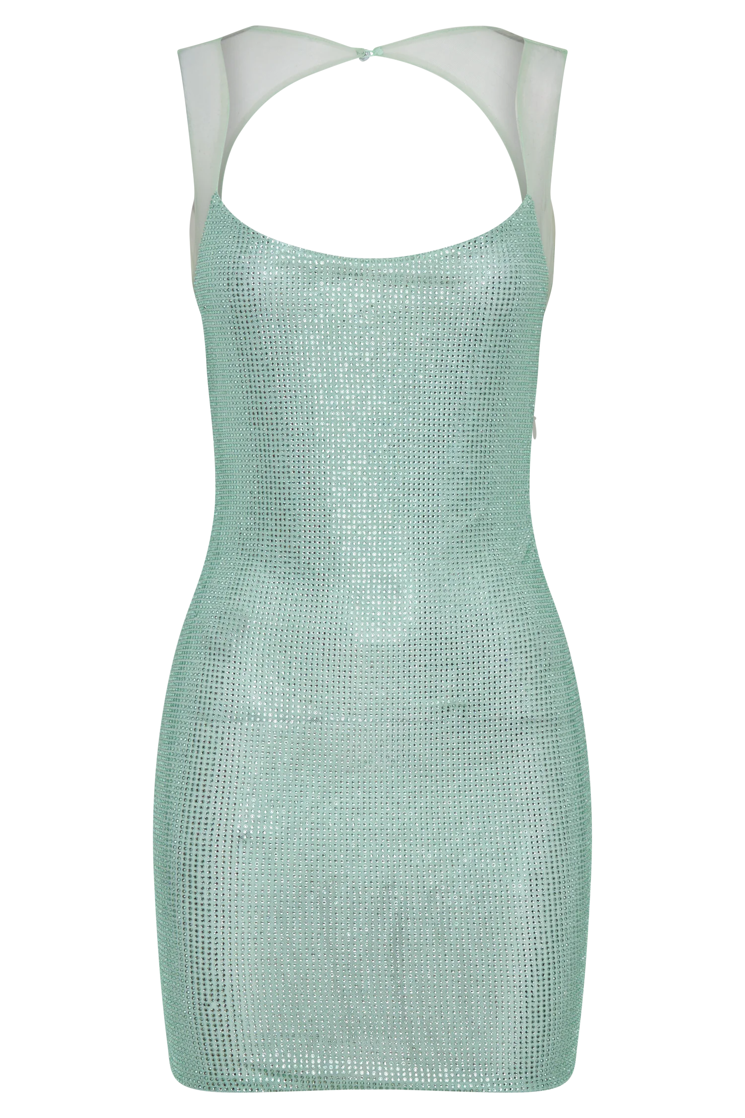 Jasmyn Hot Fix Mini Dress With Mesh Back - Mint