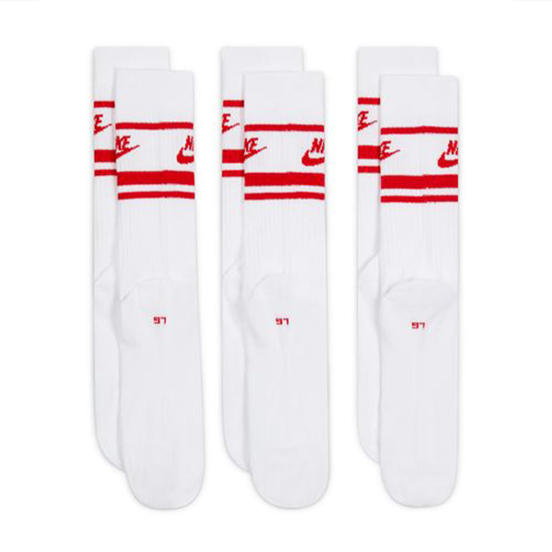 NIKE Sportswear Everyday Essential Crew Socks (3 Pairs) WHITE