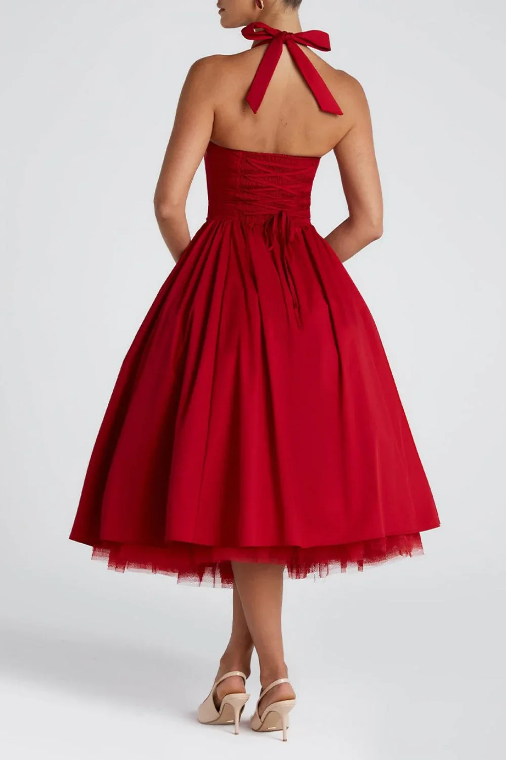 A-Line Midi Satin Formal Evening Dresses 848413339701