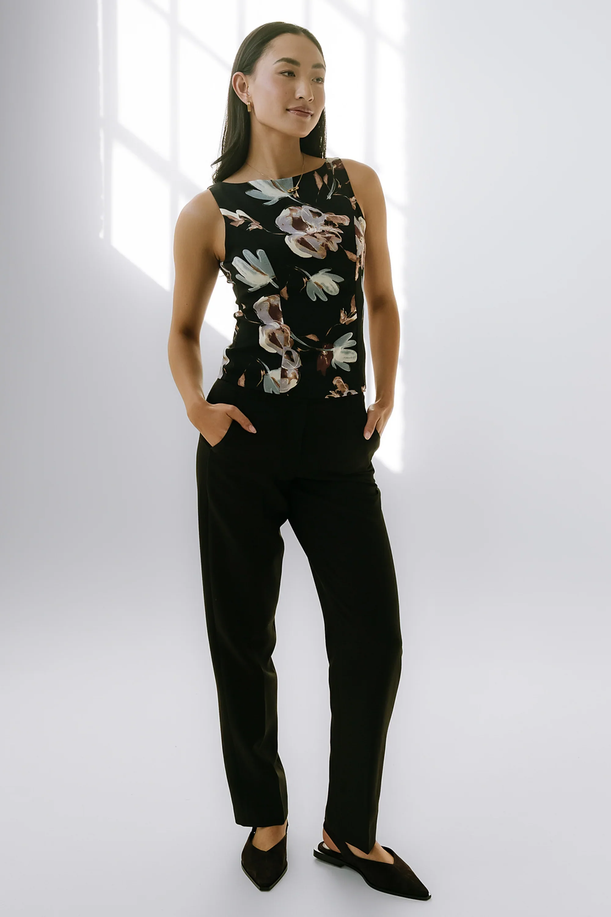 Eden Floral Top in Black