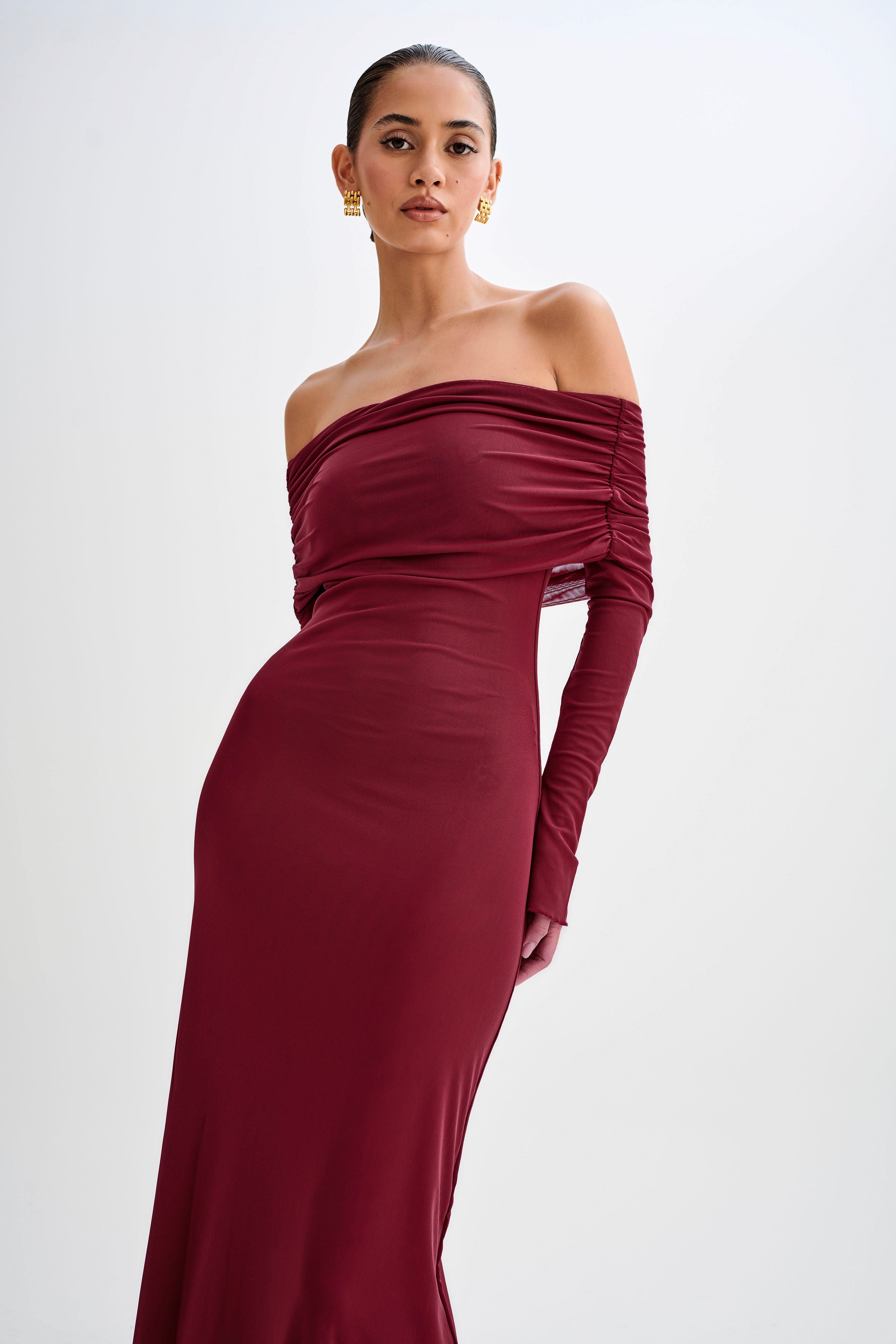 Josie-Off-Shoulder-Mesh-Maxi-Dress-Plum