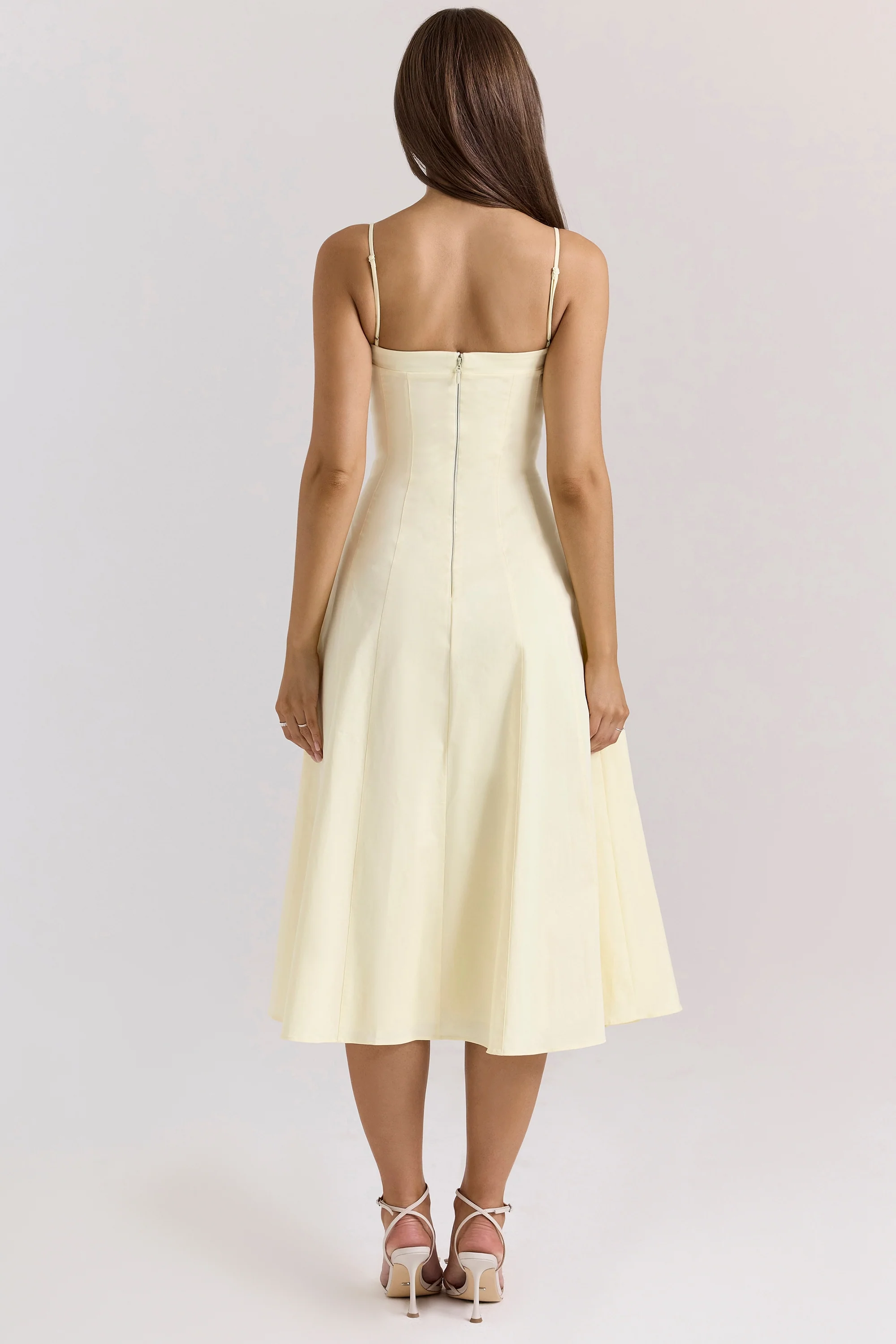 lemon stretch cotton a-line midi sundress - luluinthesky