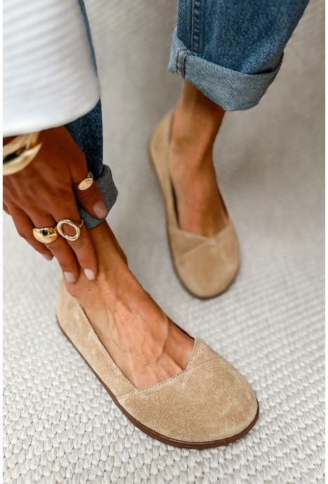 Beżowe baleriny barefoot Novera